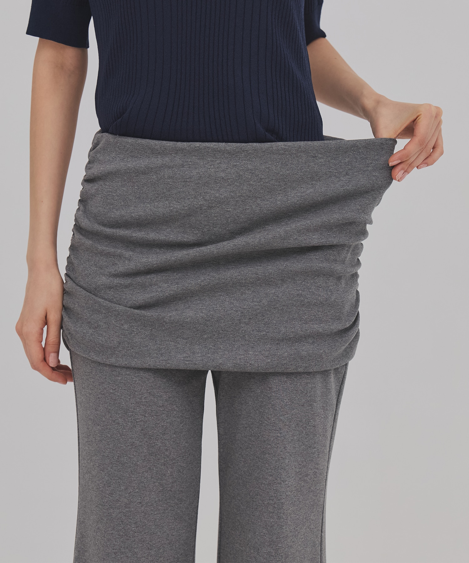 ミニレイヤードフレアジャージーパンツ