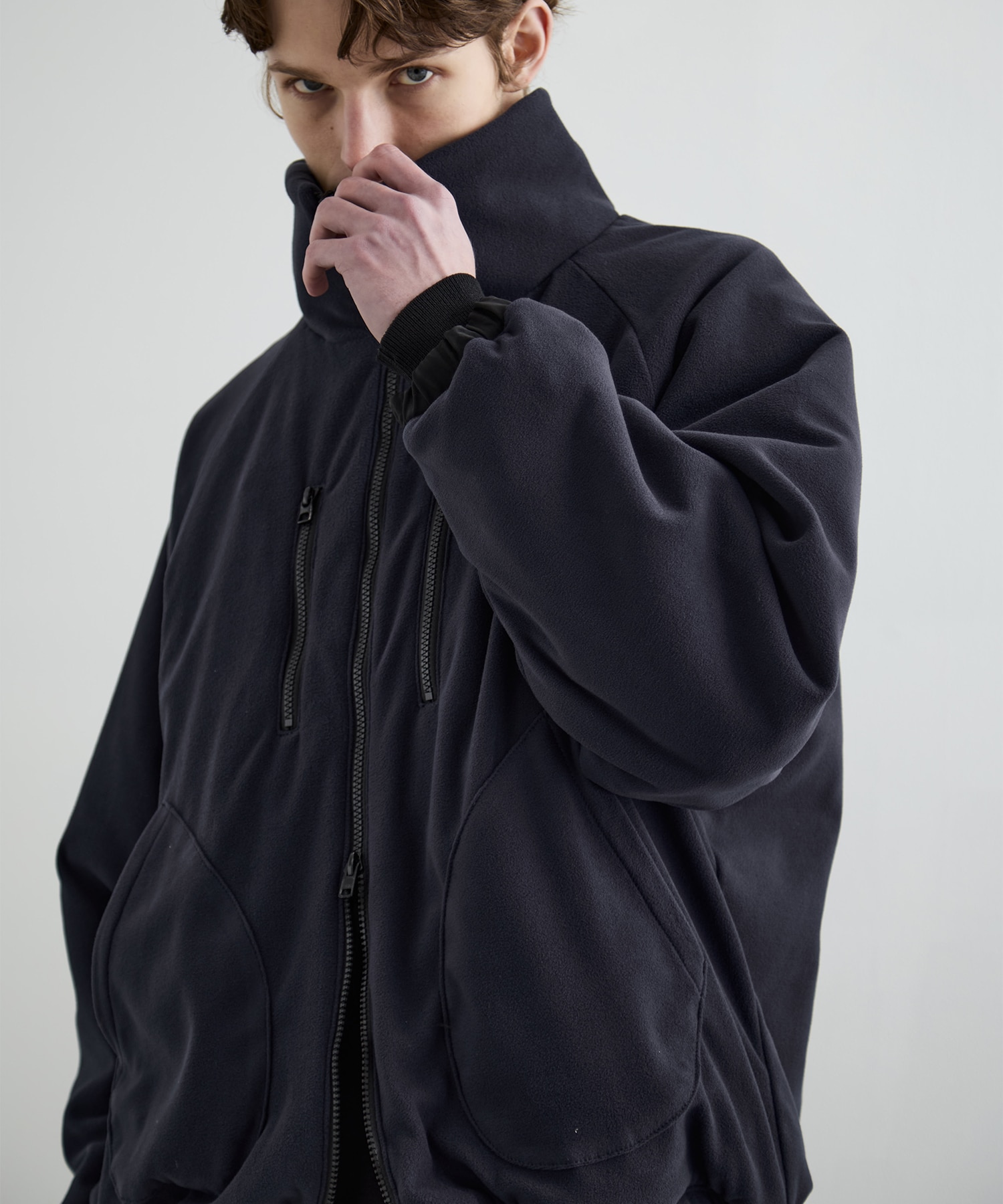 リバーシブルナイロンフリースBL