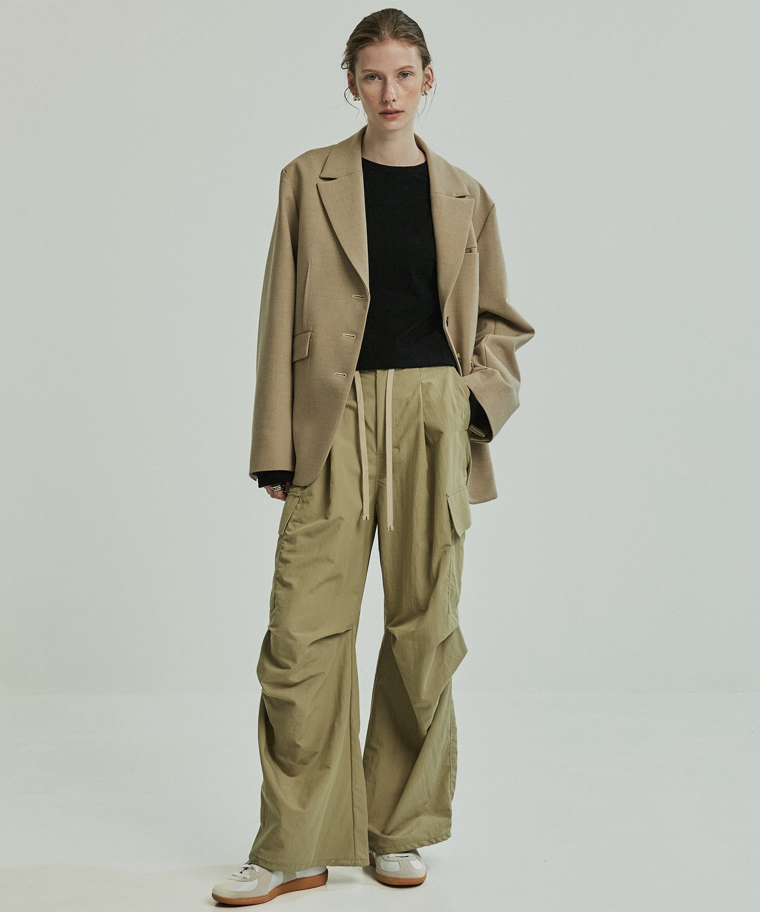 コットンナイロンカーゴパンツ