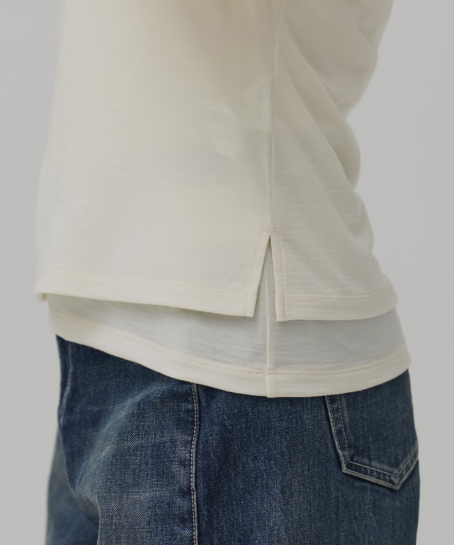 Super100 ヘンリーネックトップス