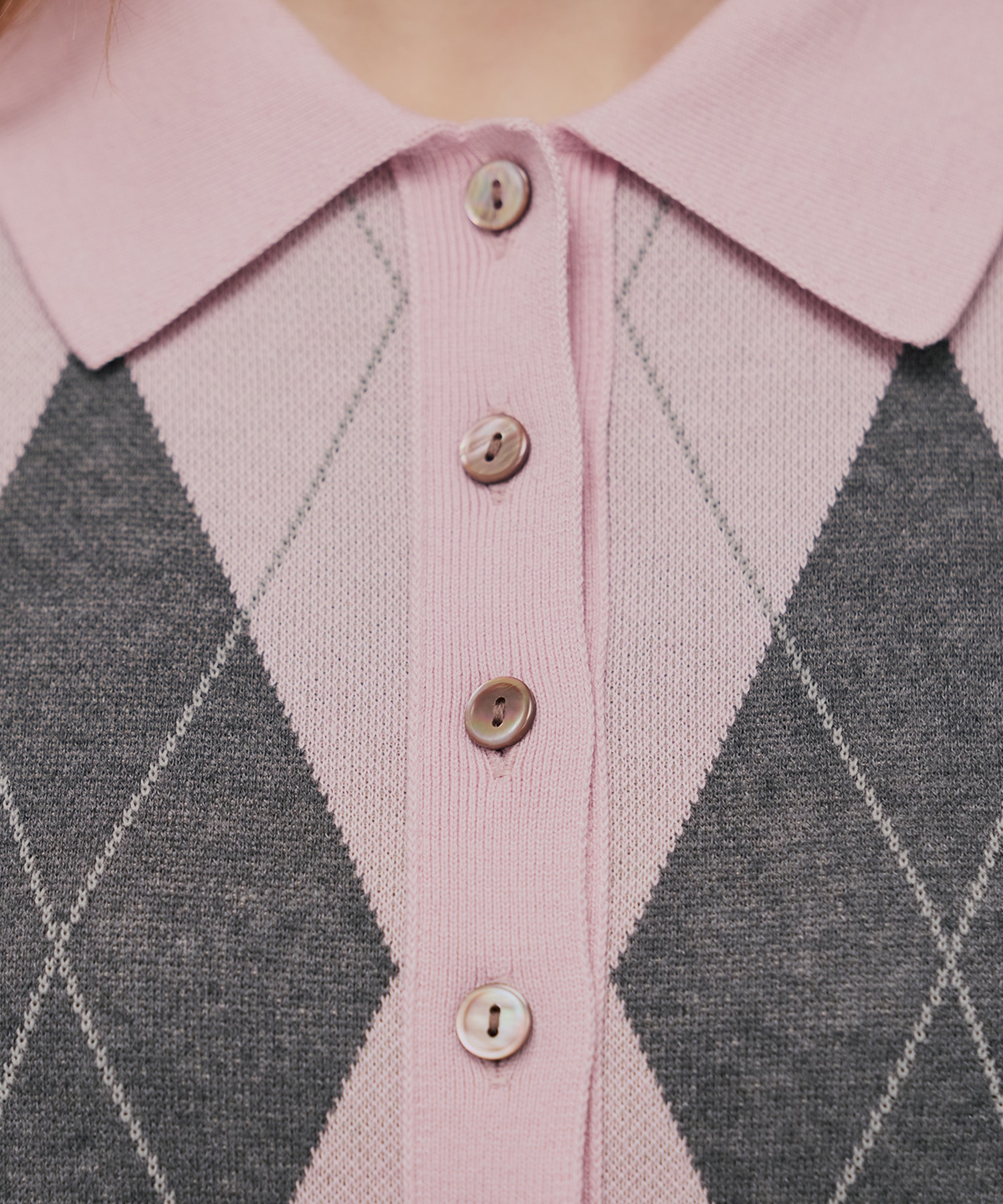 アーガイルショートカーディガン