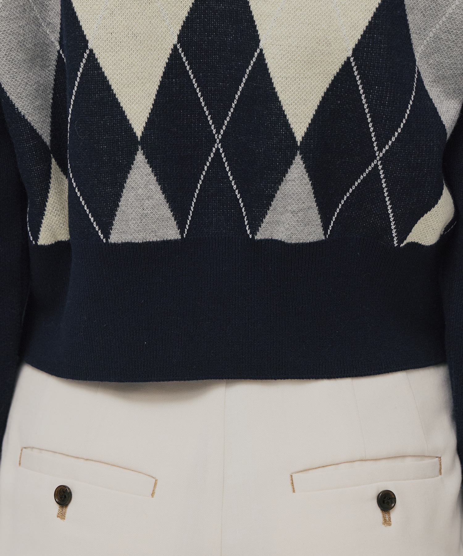 アーガイルショートカーディガン