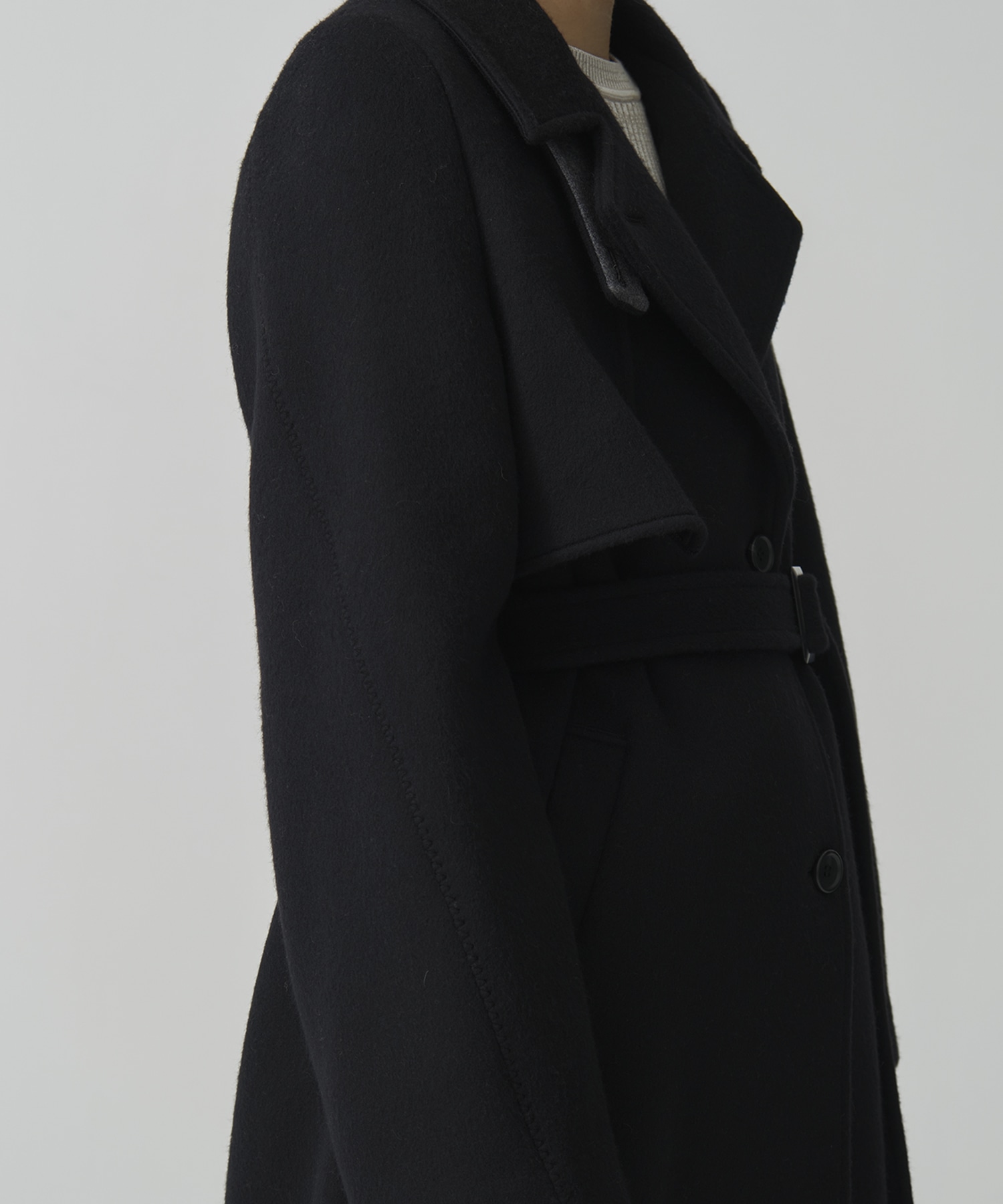 SUPER140アシメオーバーヨークコート