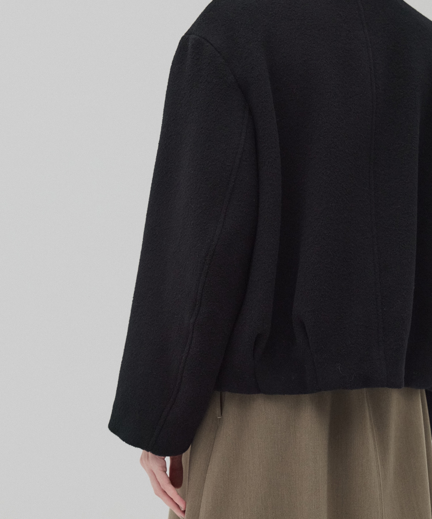 【再入荷】ウールジップタックショートコート