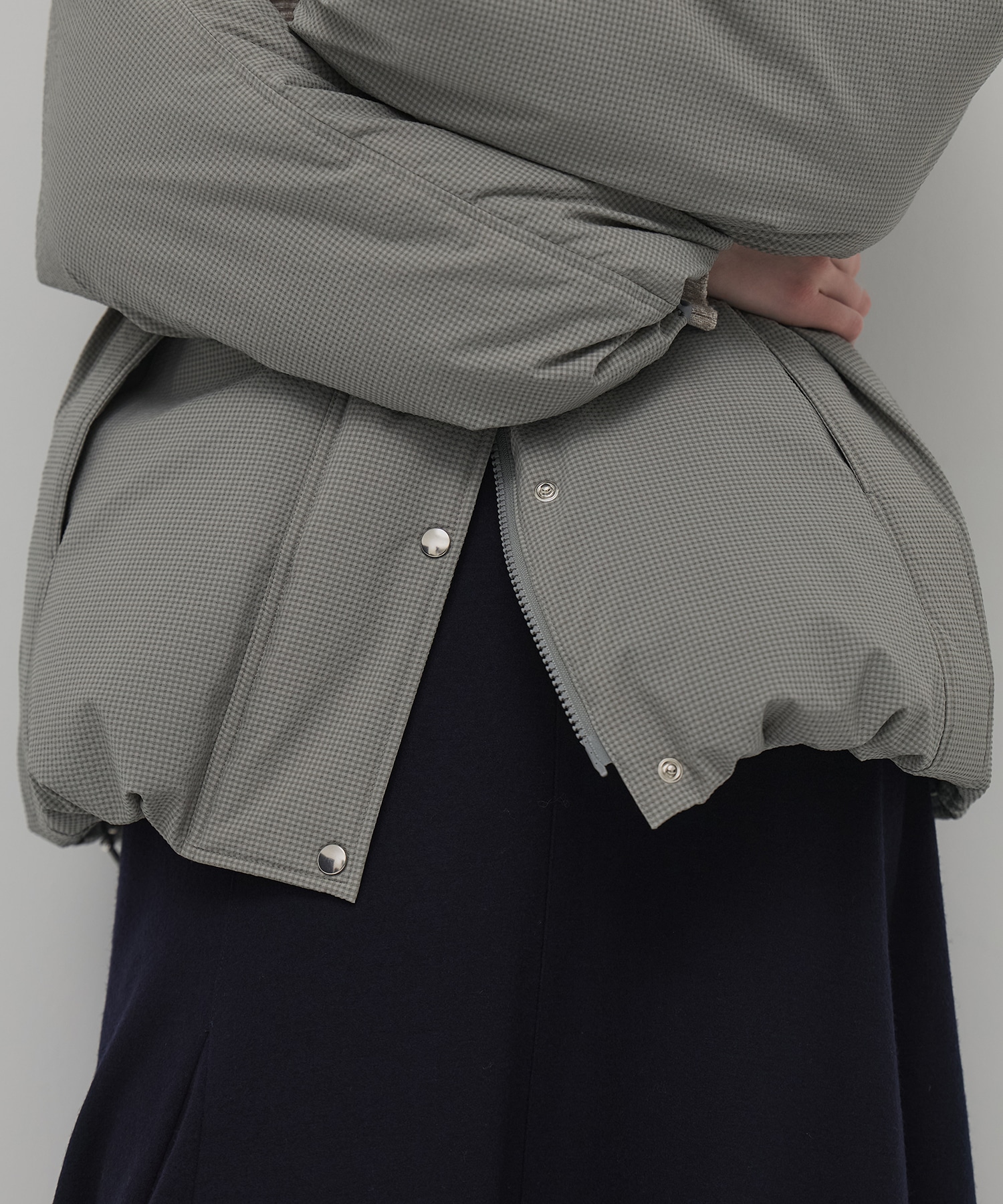 チェックモンスターダウンコート