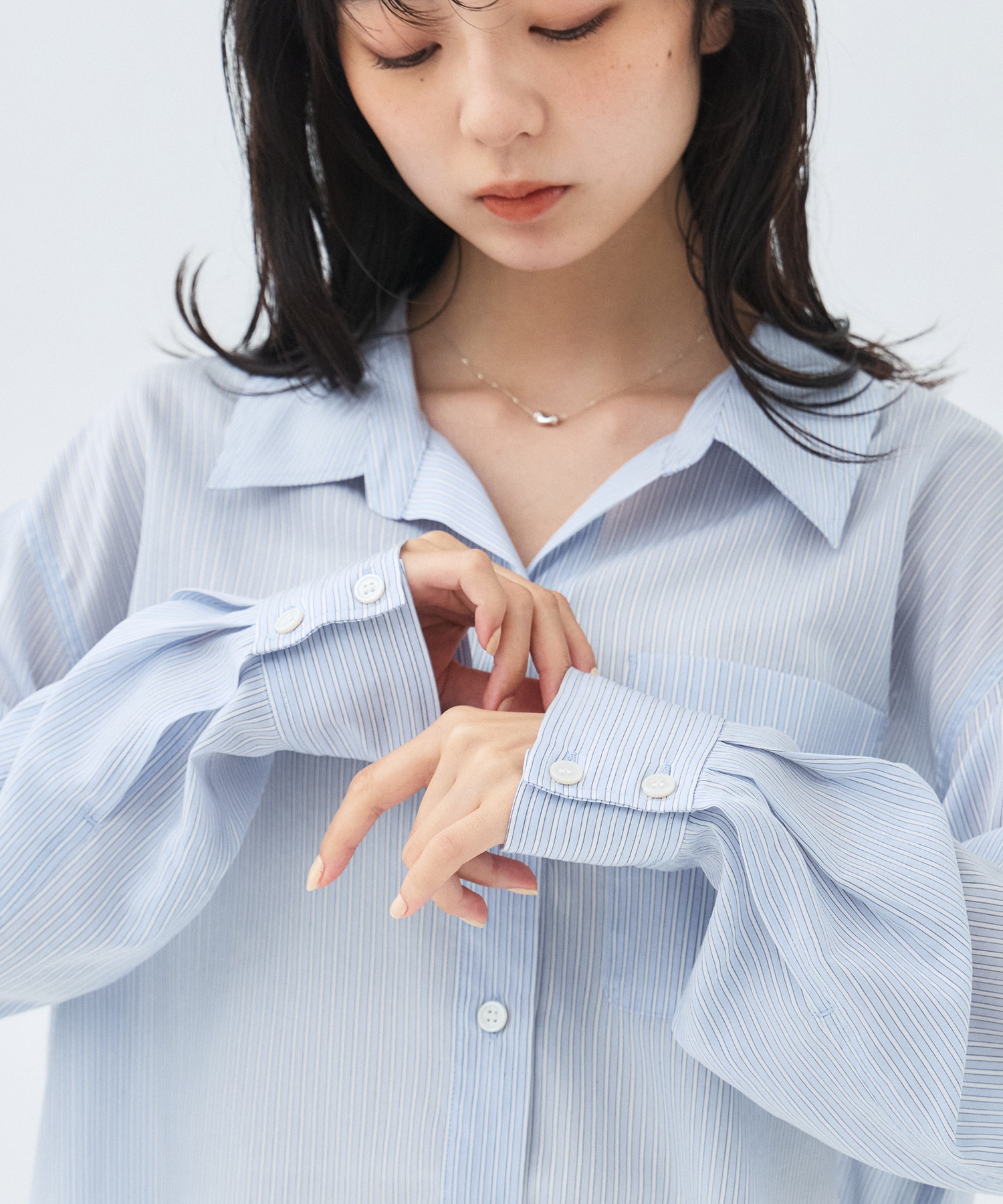 2wayスリーブシアーシャツ
