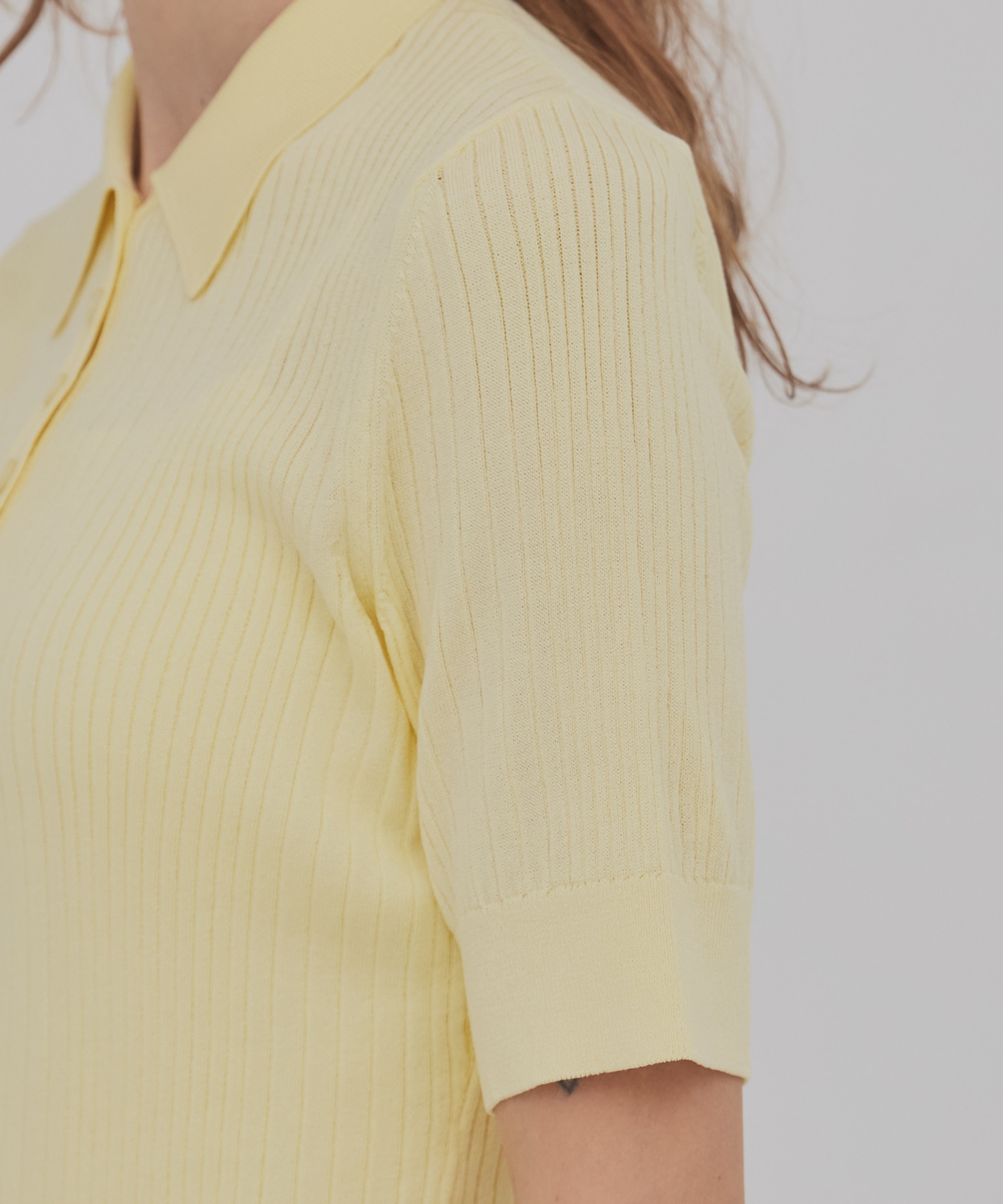 スムースリブニットポロ