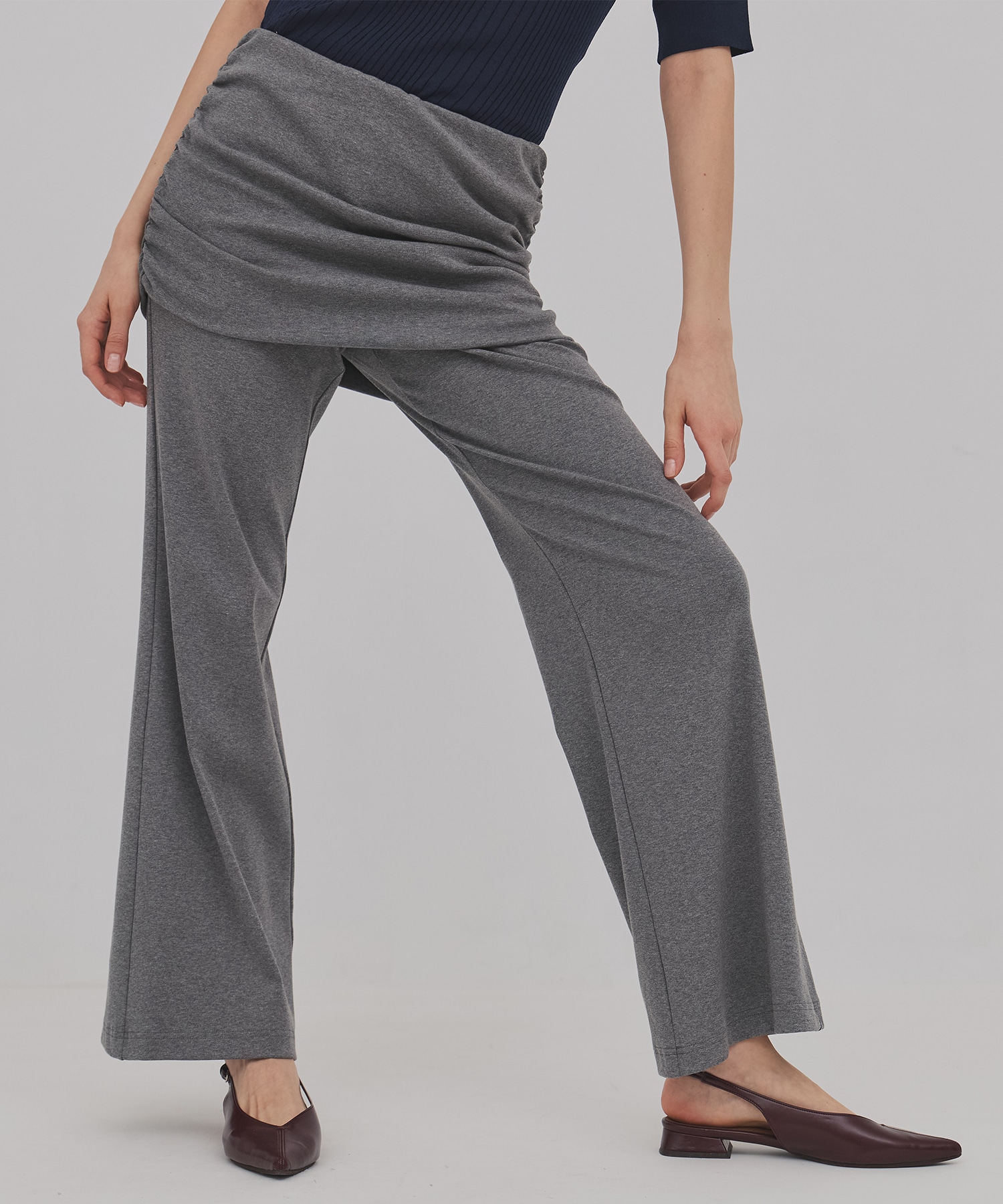 ミニレイヤードフレアジャージーパンツ