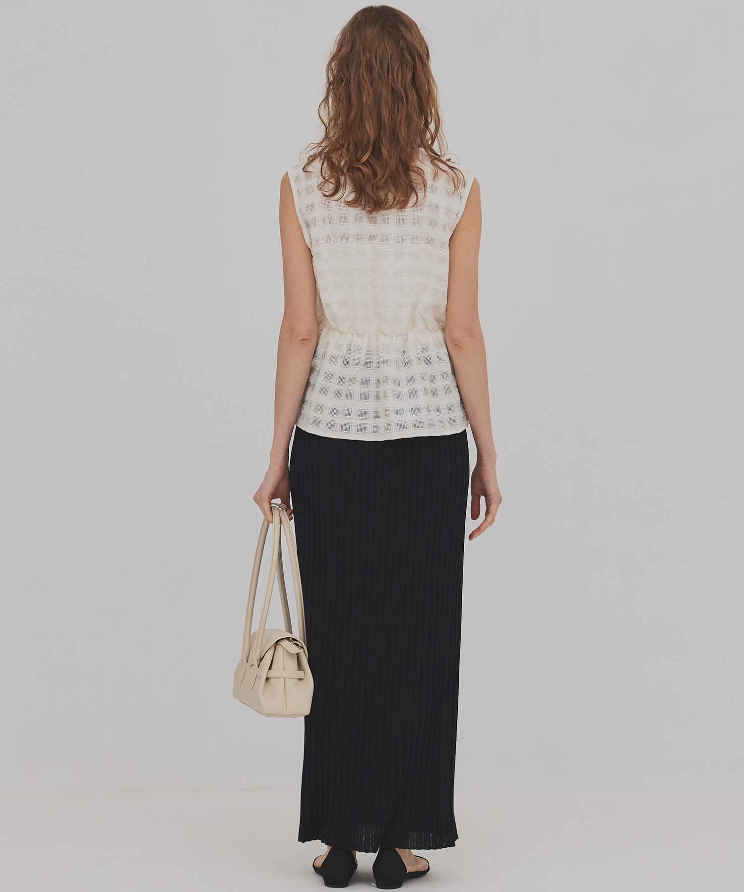 プリーツリブニットタイトスカート