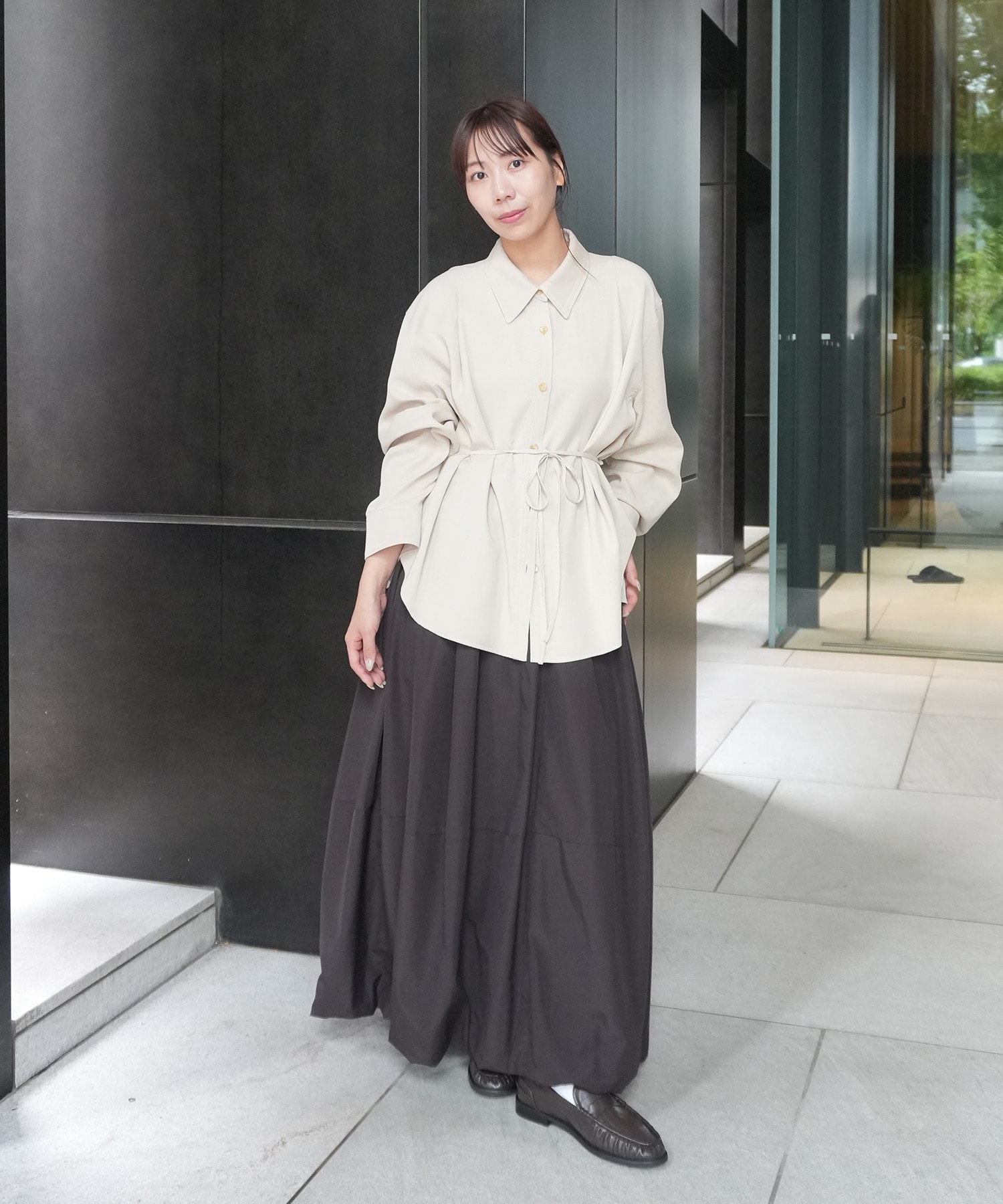 ロングフルイドオーバーシャツ