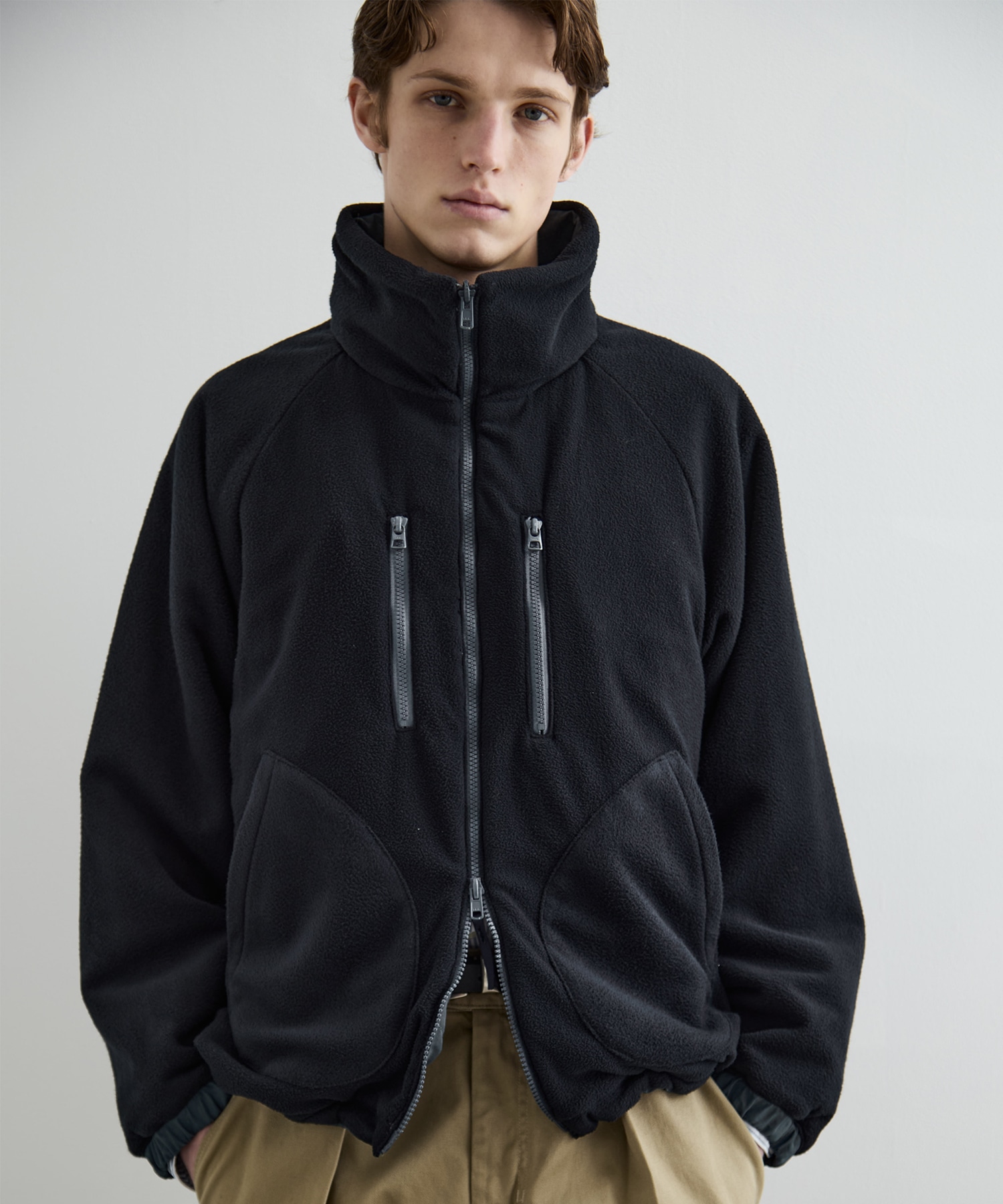 リバーシブルナイロンフリースBL