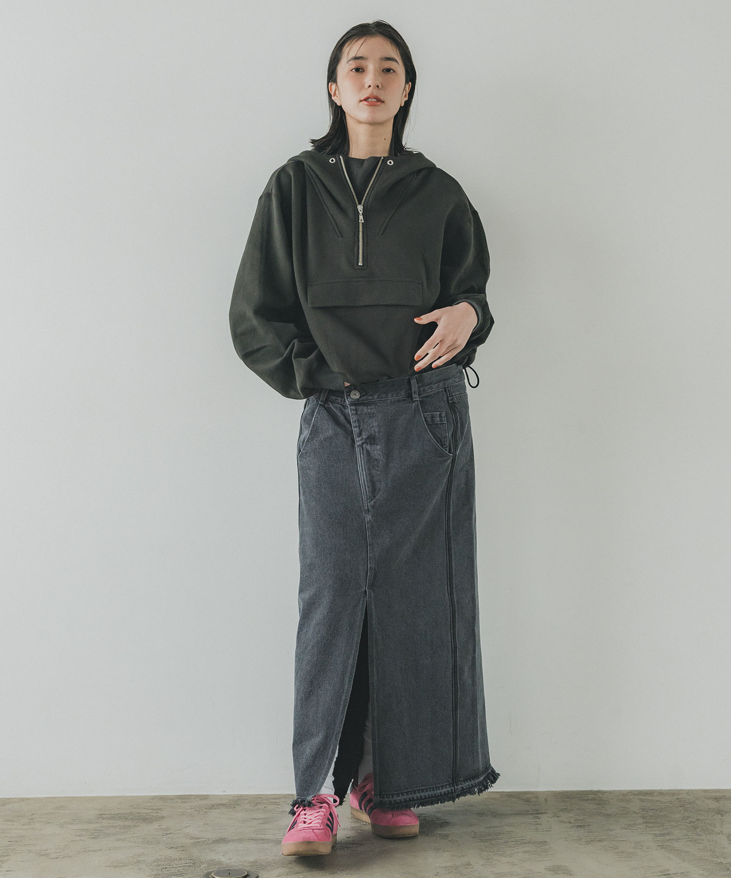 レイヤードデニムスカート(1 BLACK): : ウィメンズ｜PUBLIC TOKYO 