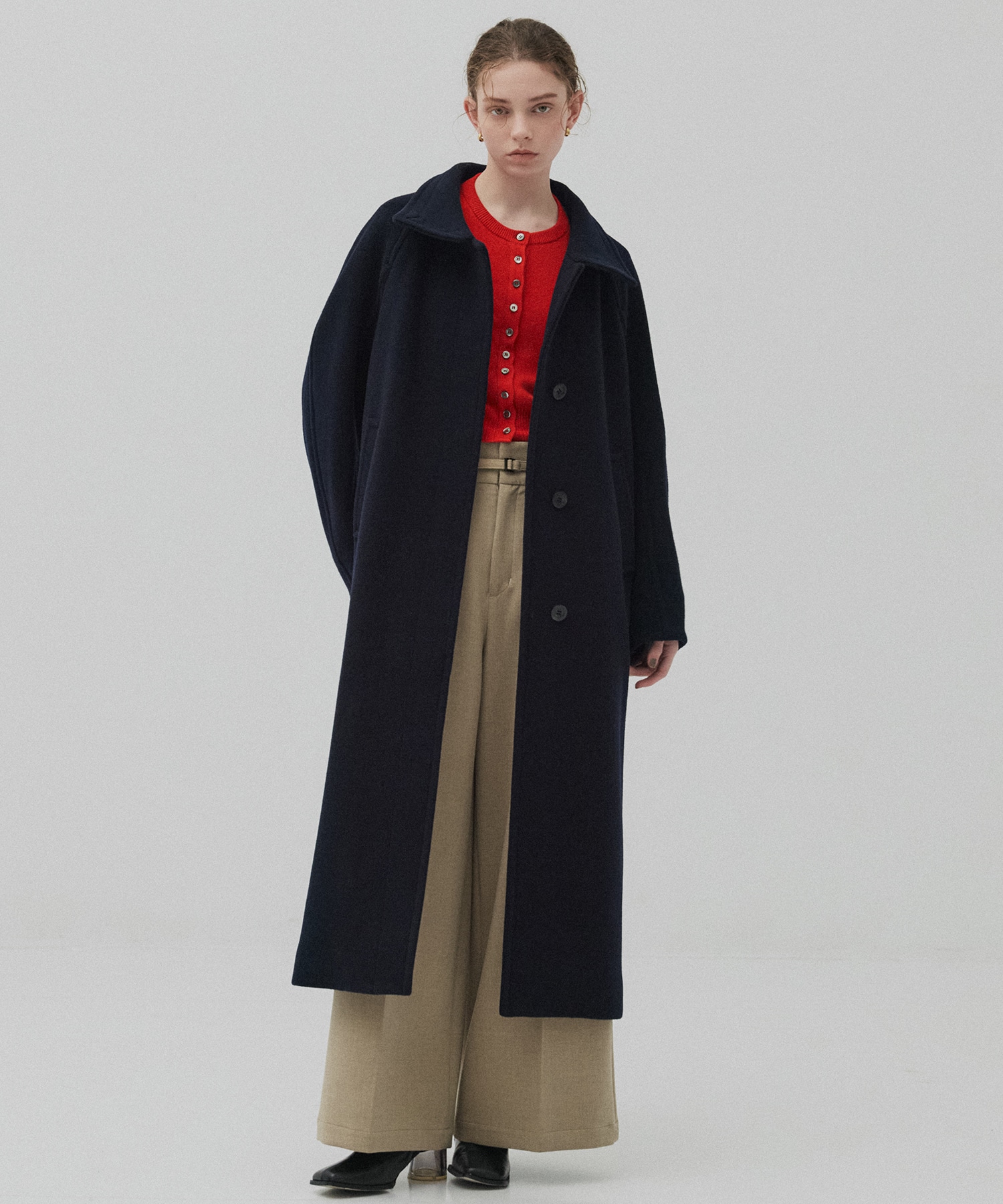 コットンカシミヤクルーカーデ