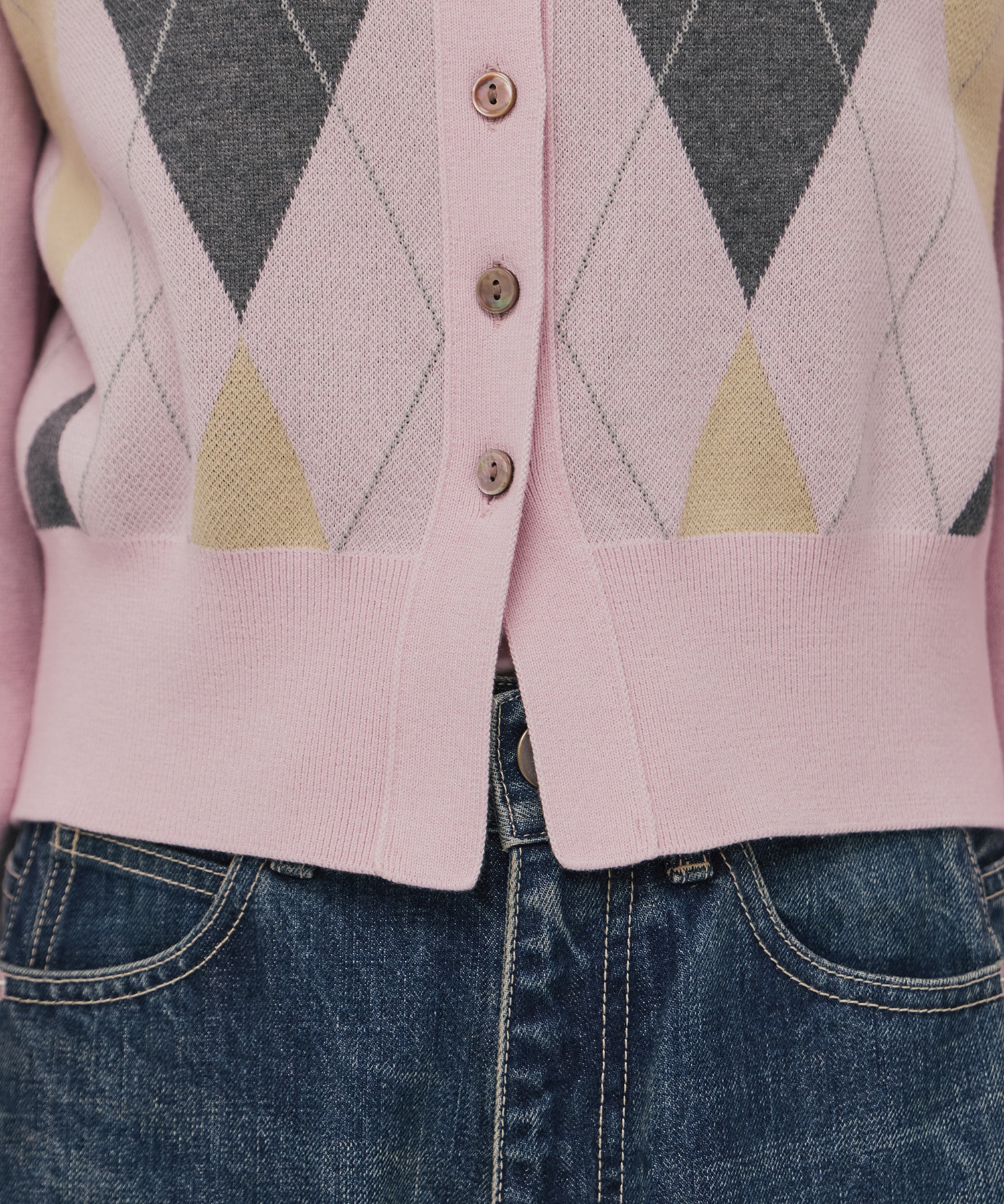 アーガイルショートカーディガン