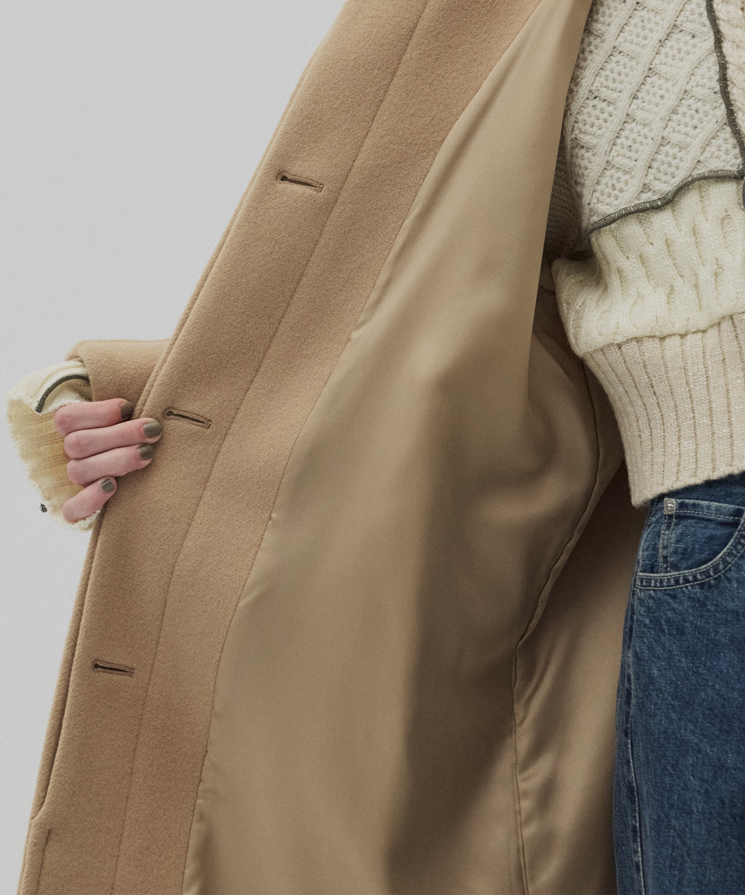 SUPER140スタンドカラーコート