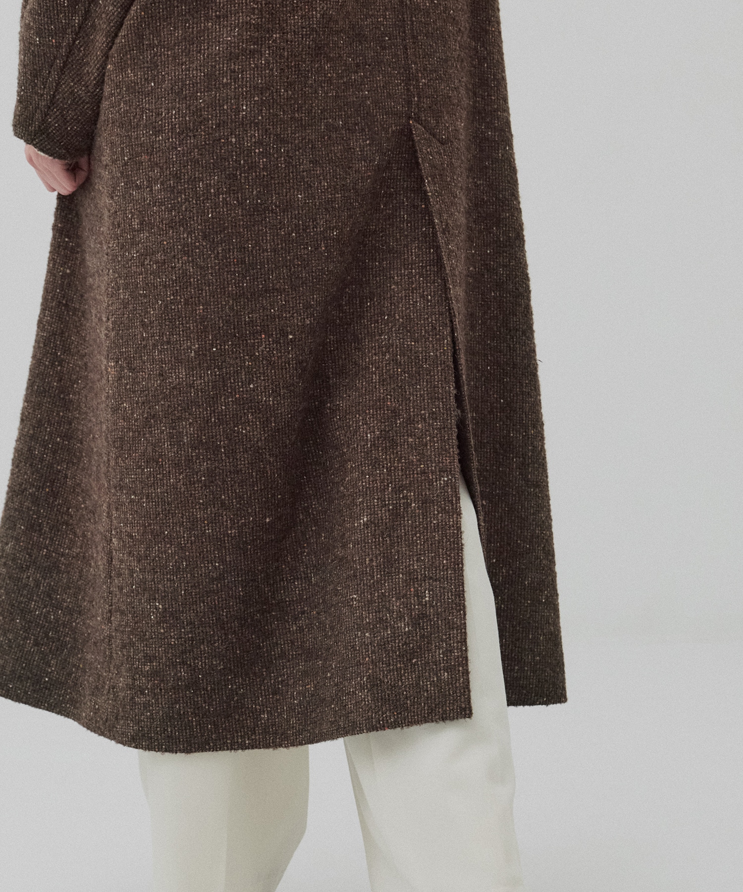 ツイードスタンドカラーコート