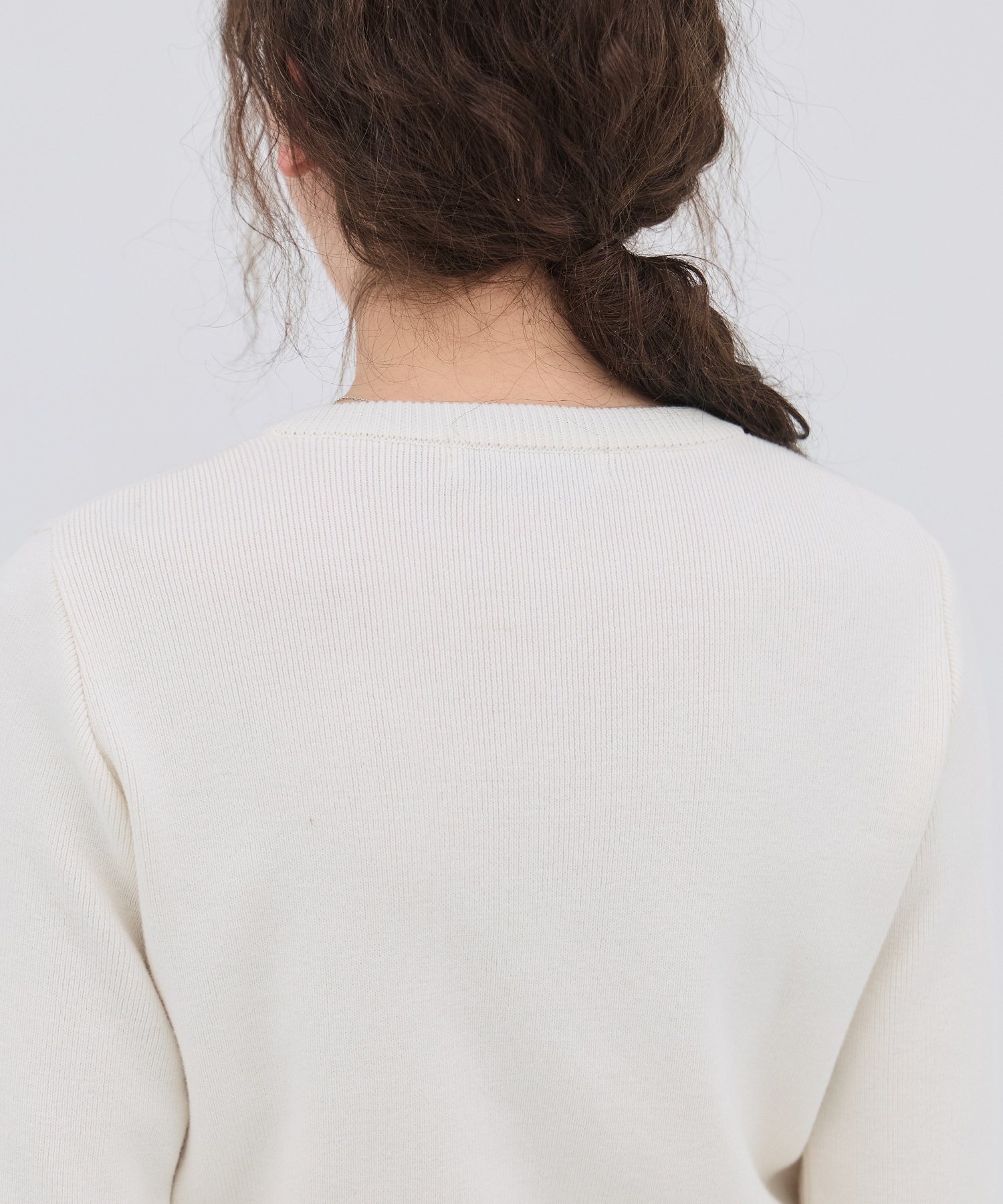 コットンシルククルーカーデ