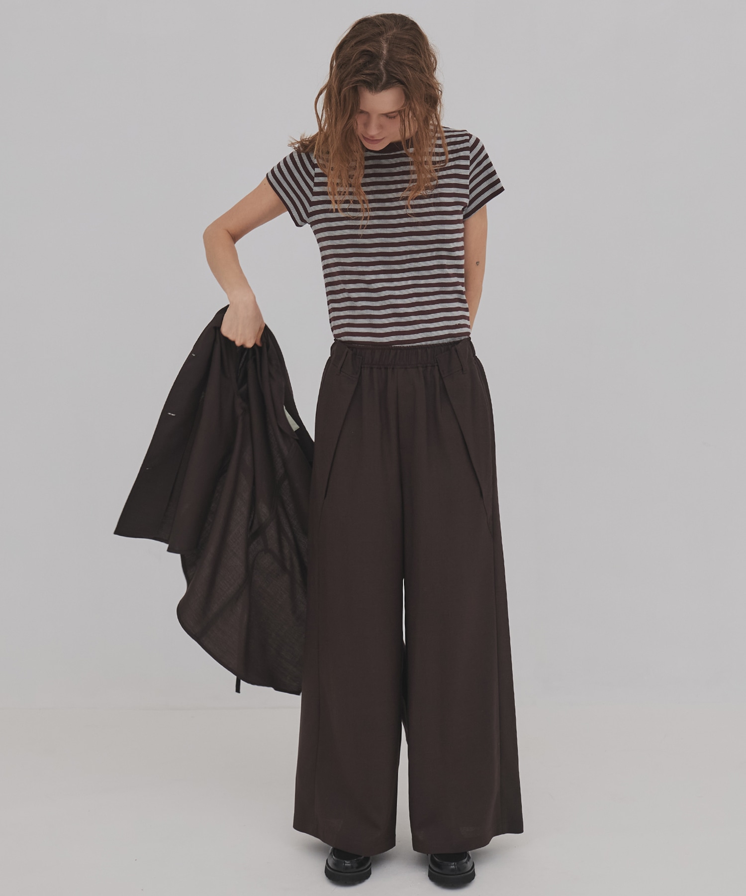 ウールジョーゼットパンツ