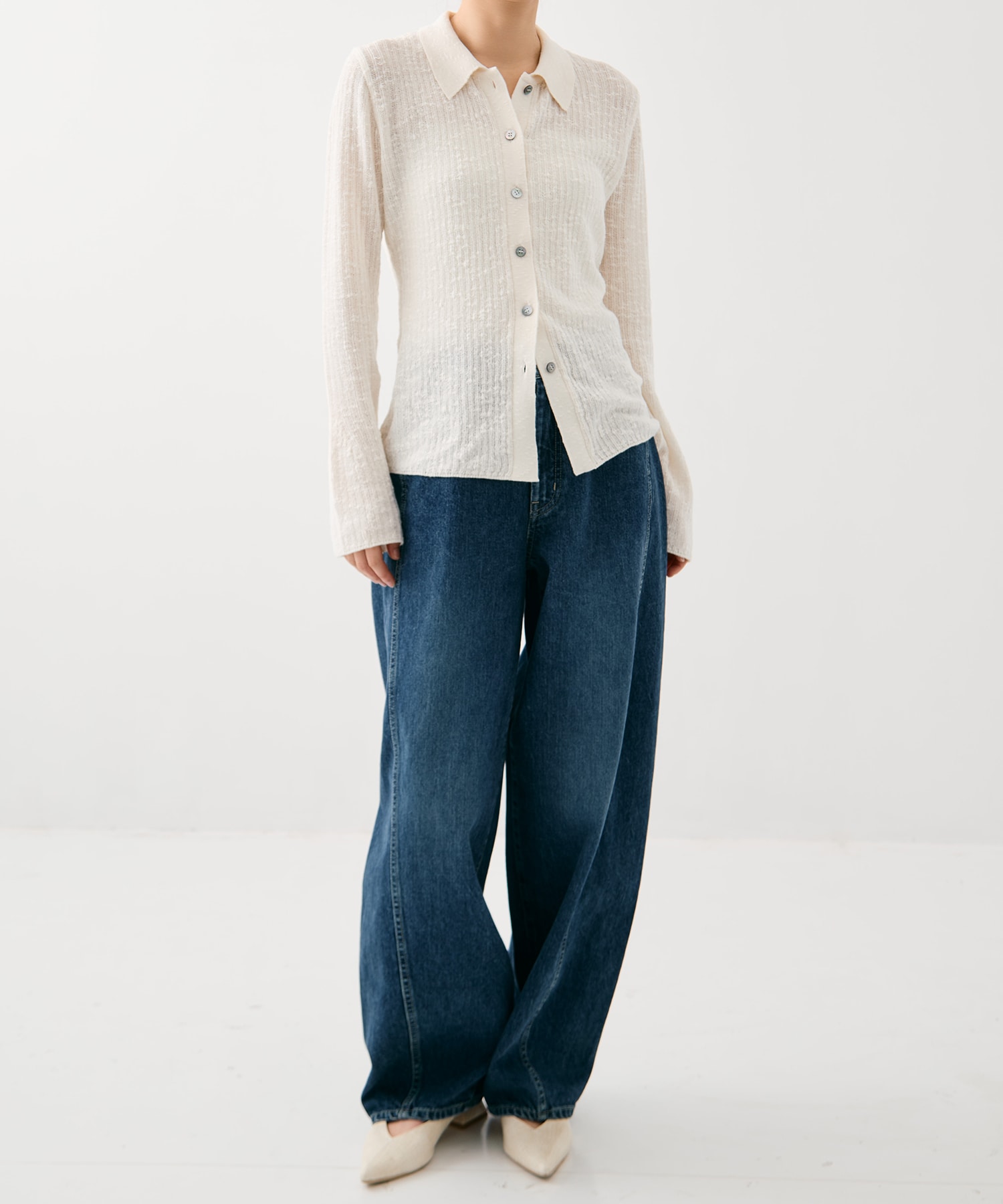 スラブニットカーディガン