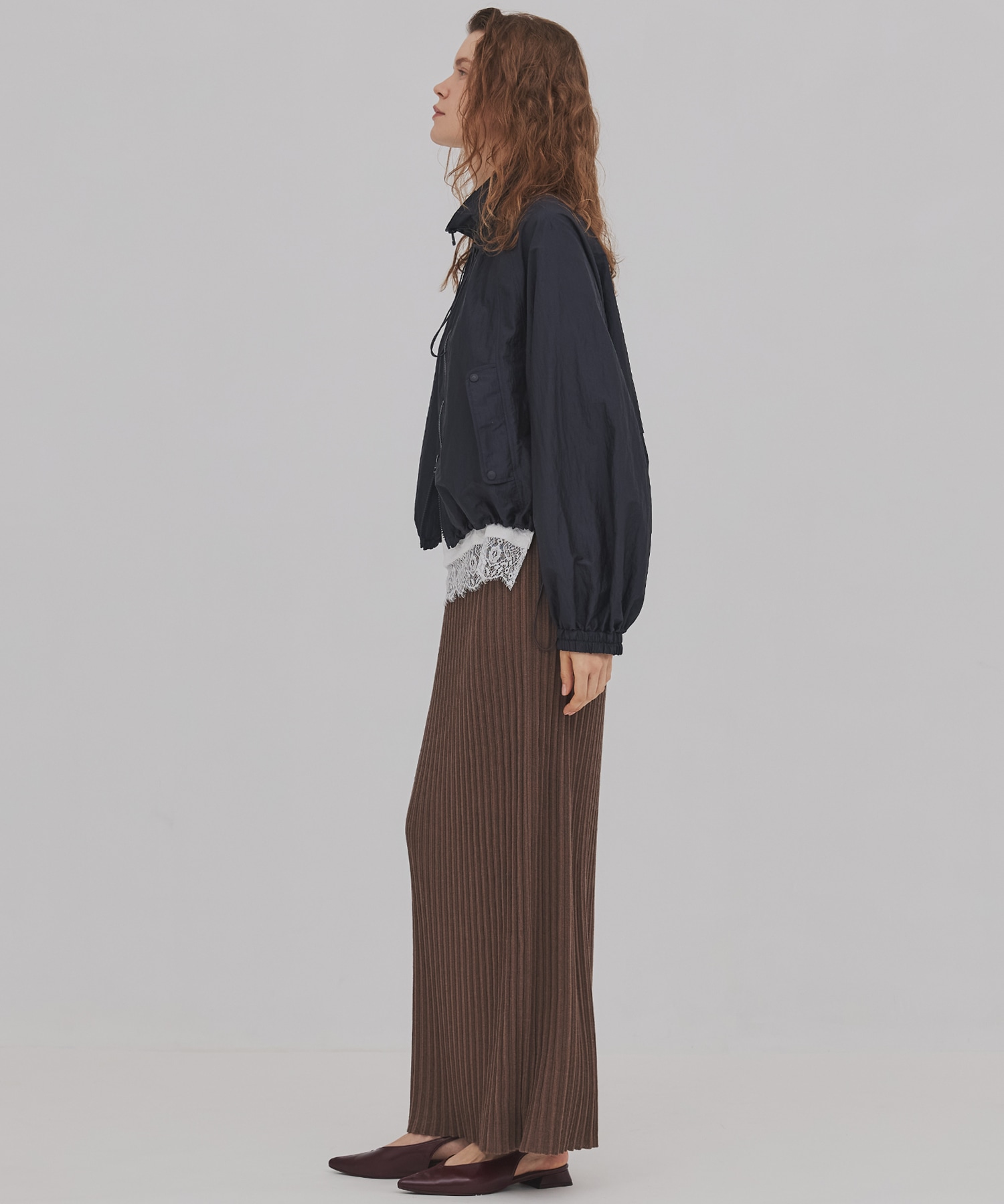 プリーツリブニットタイトスカート