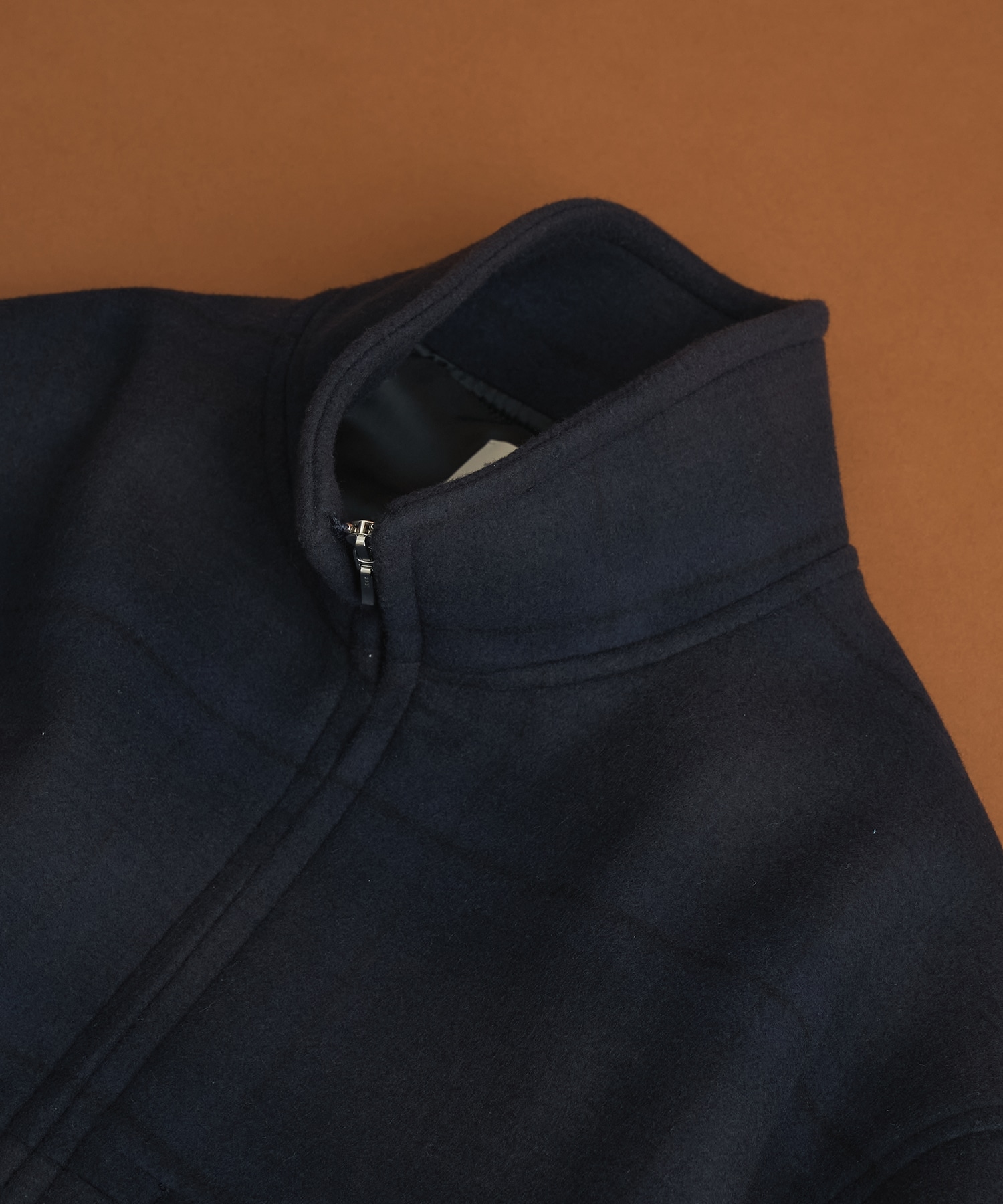 Super140s メルトンスタンドジップブルゾン