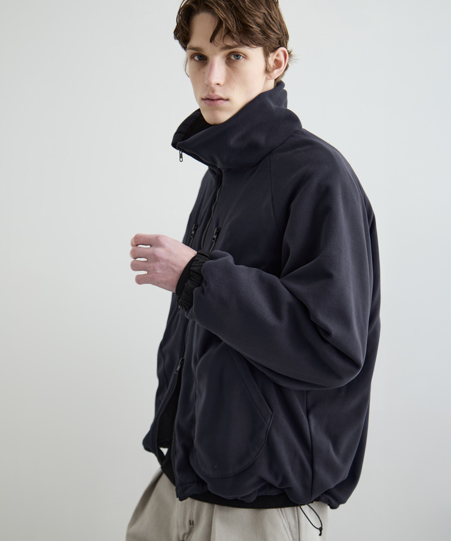 リバーシブルナイロンフリースBL