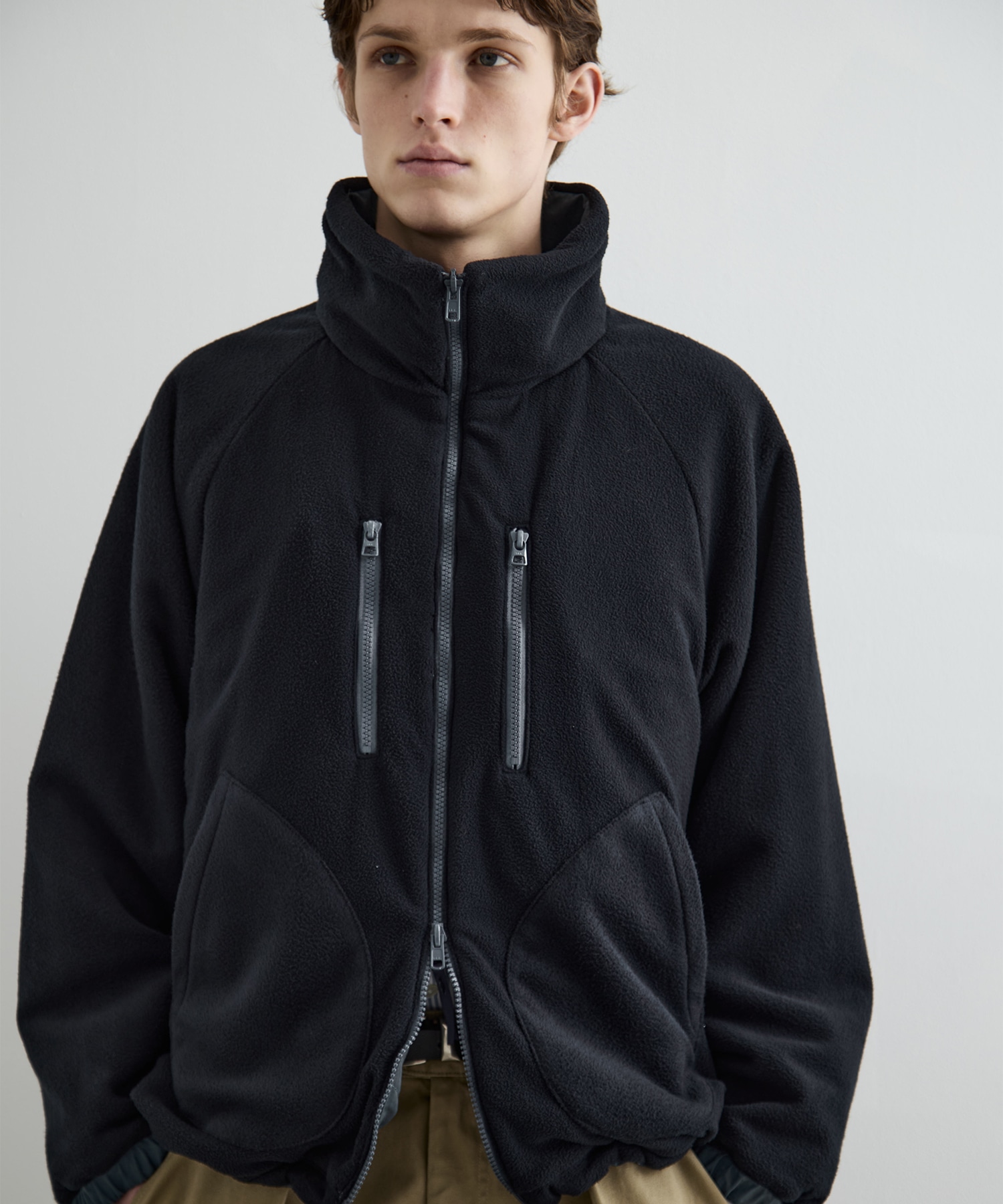 リバーシブルナイロンフリースBL