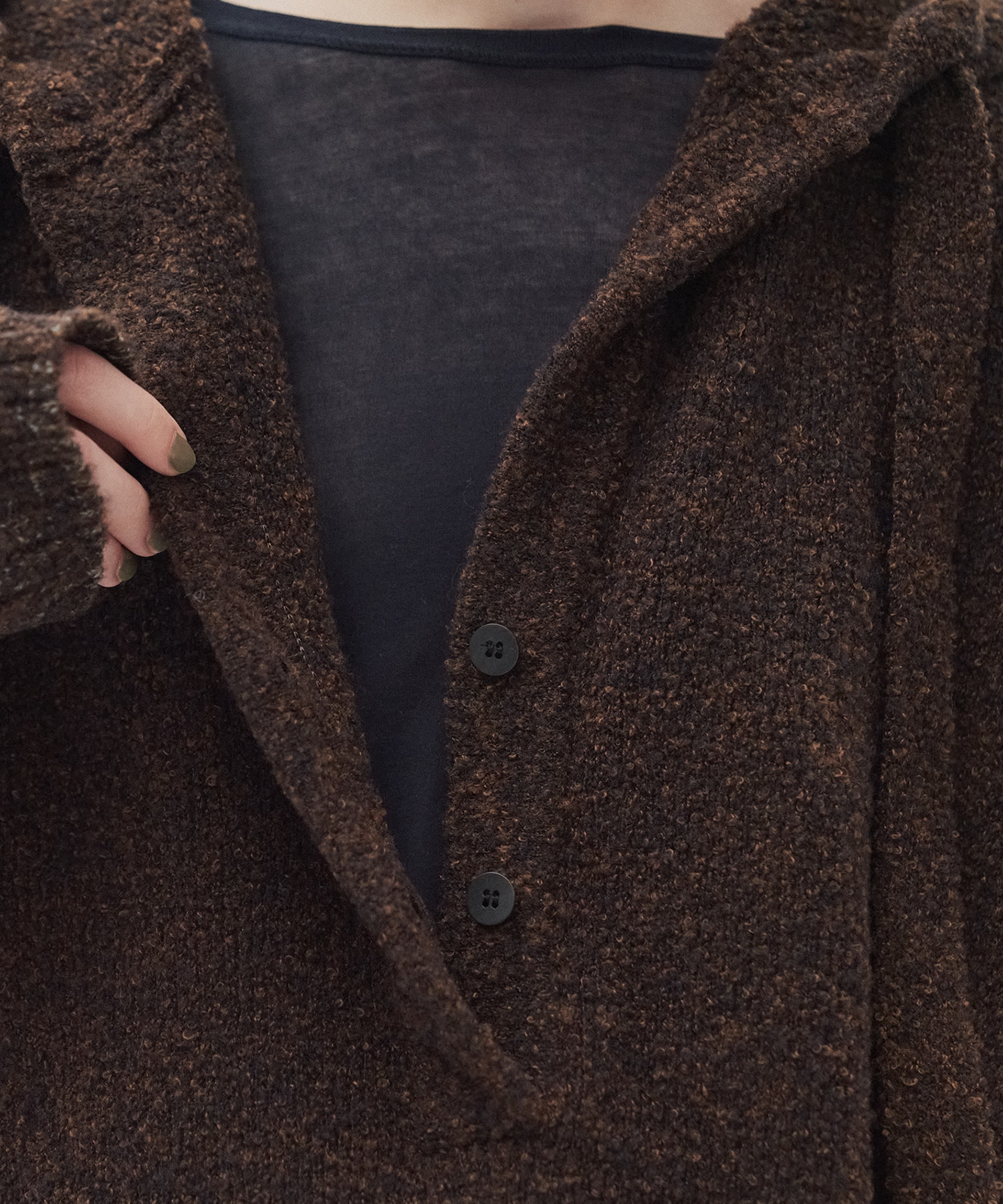 ルーズニットフーディ