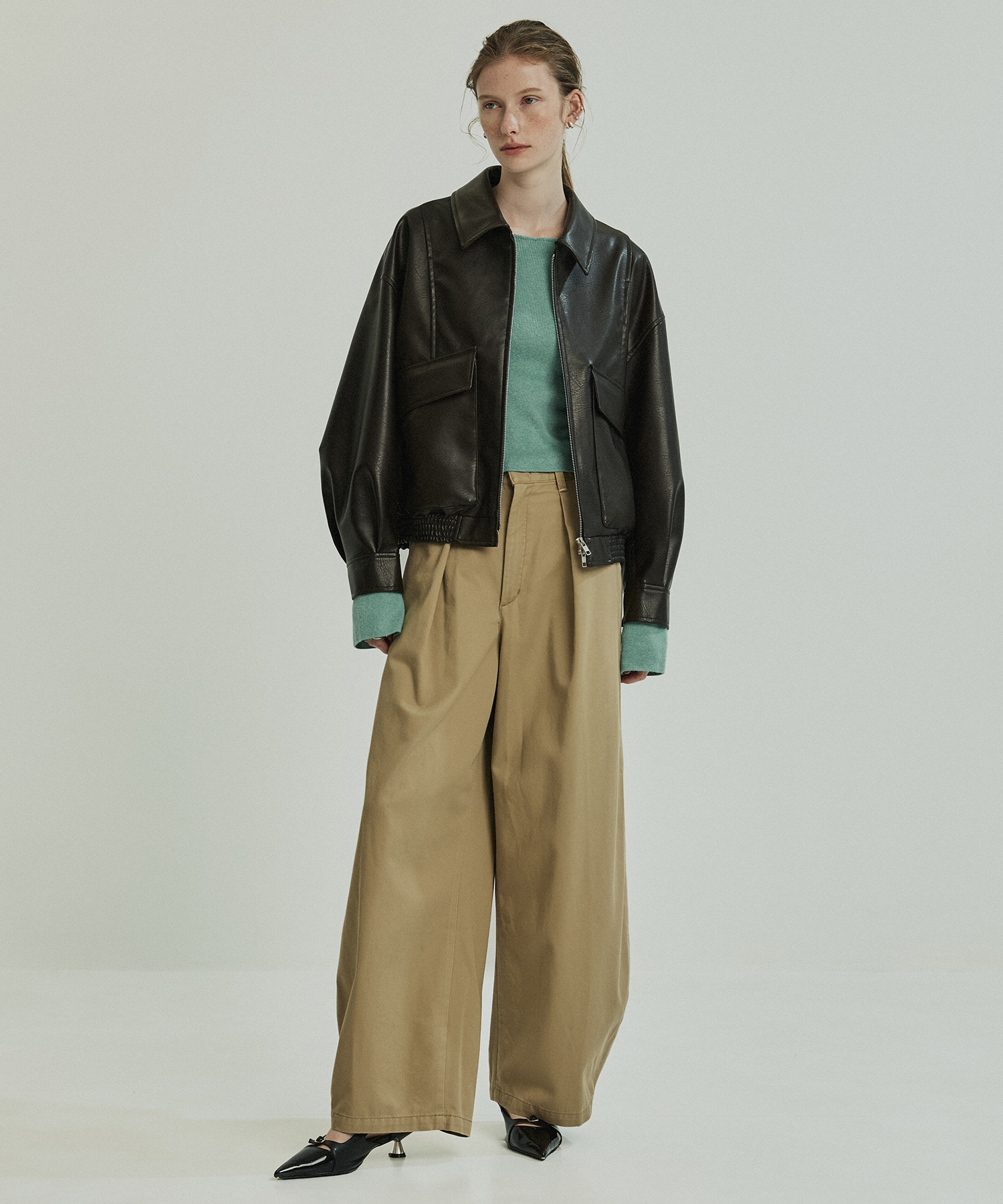 フローヨークレザーブルゾン