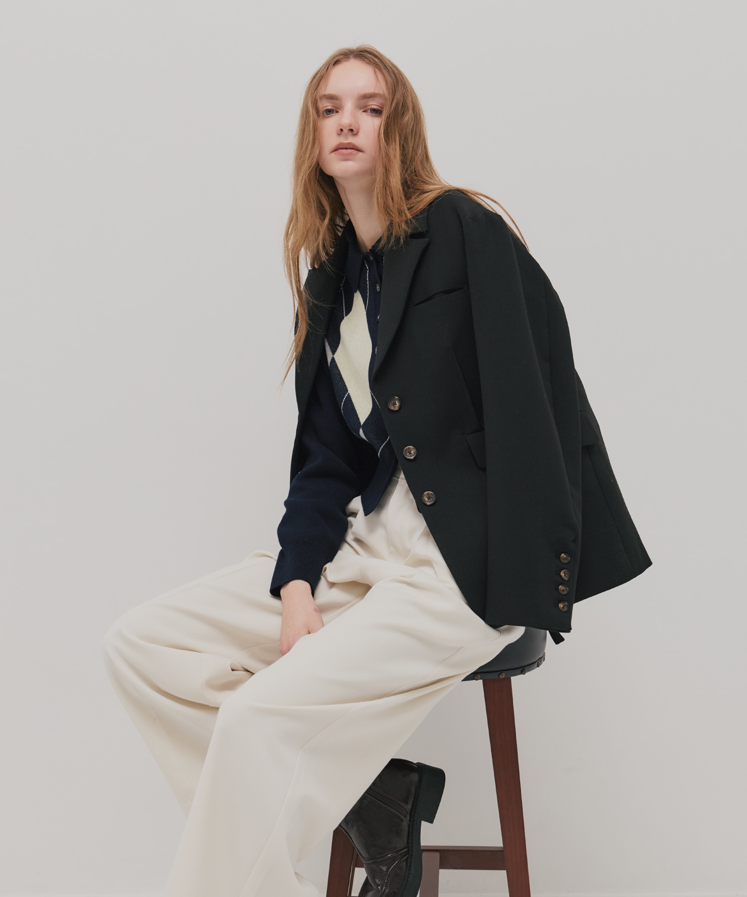 ダブルクロスノッチドラペルジャケット