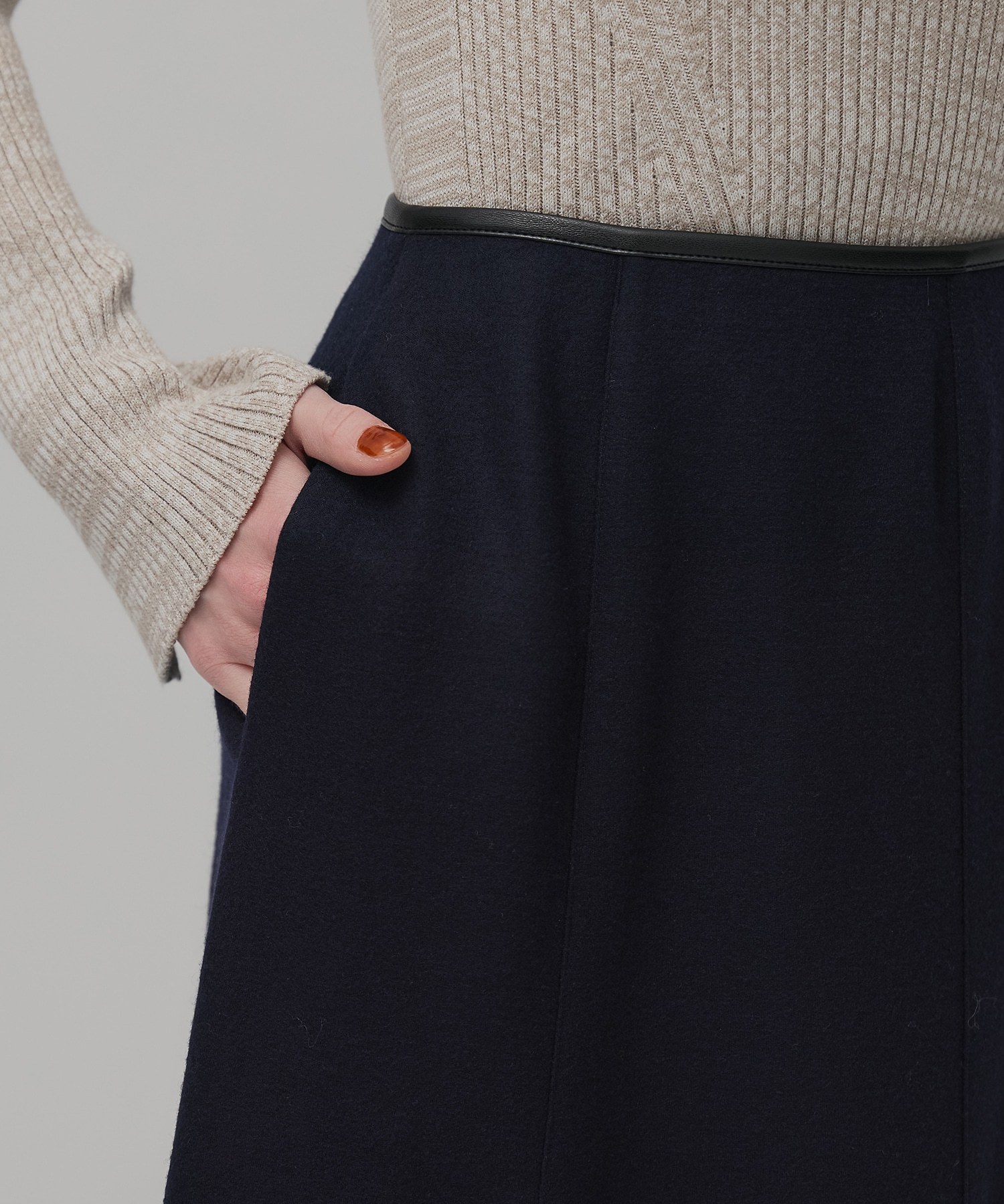 ウールジャージフレアスカート