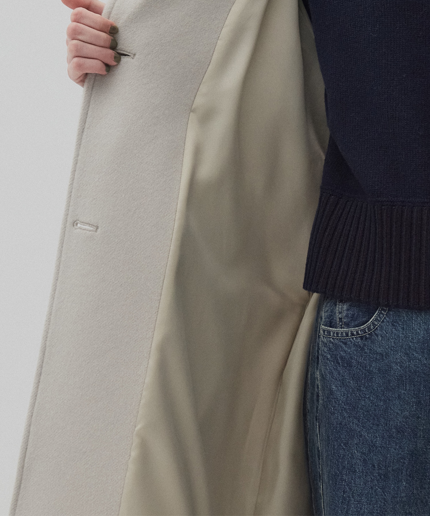 SUPER140アシメオーバーヨークコート