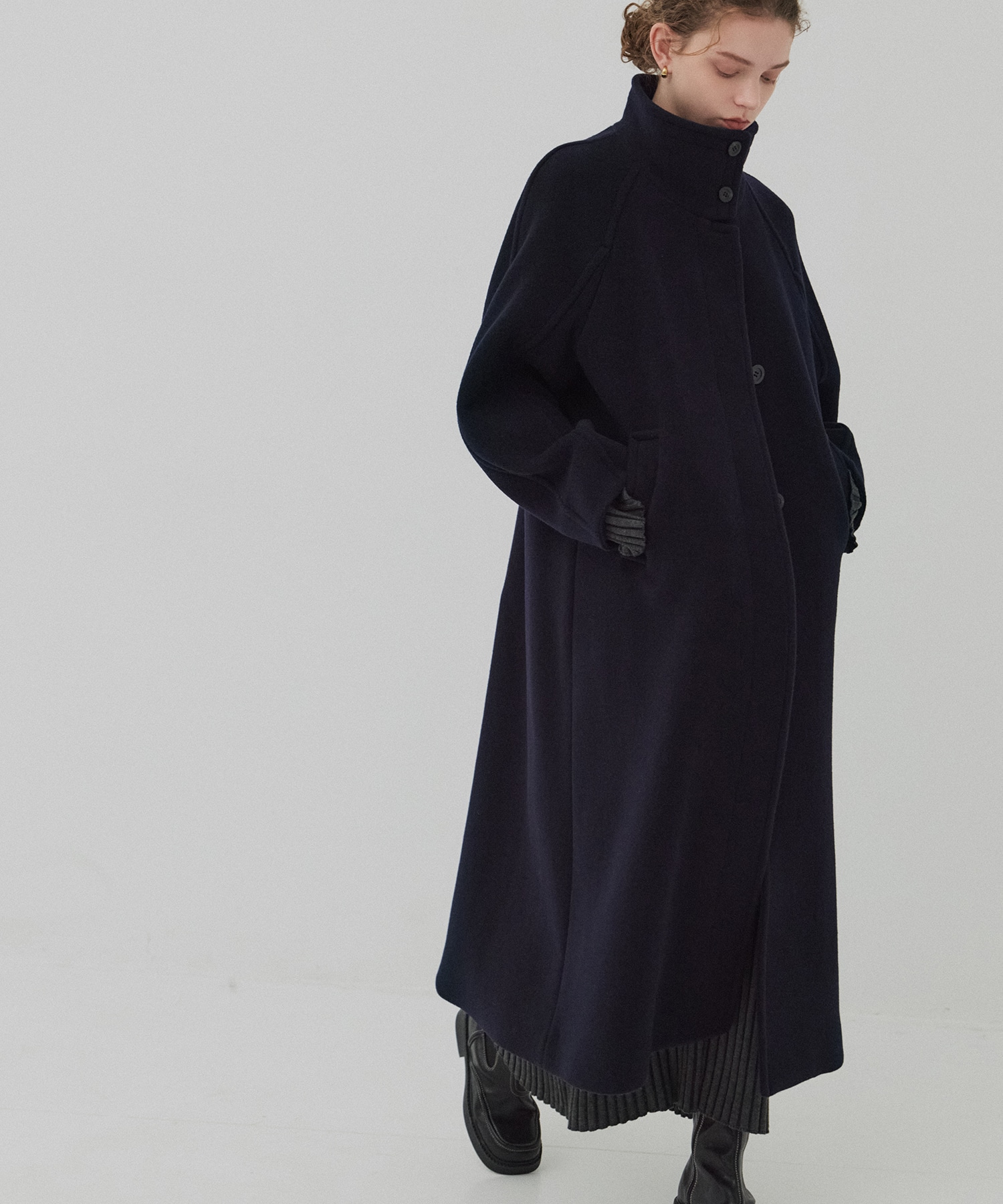 SUPER140スタンドカラーコート