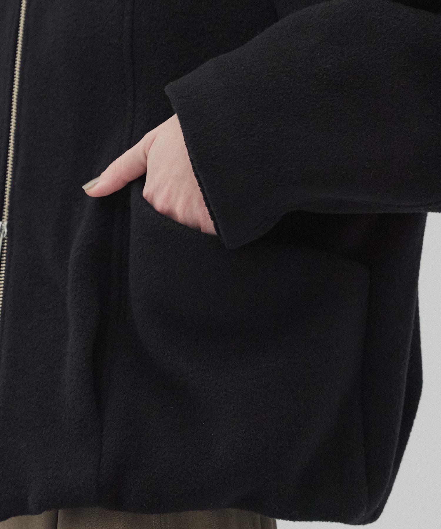 【再入荷】ウールジップタックショートコート