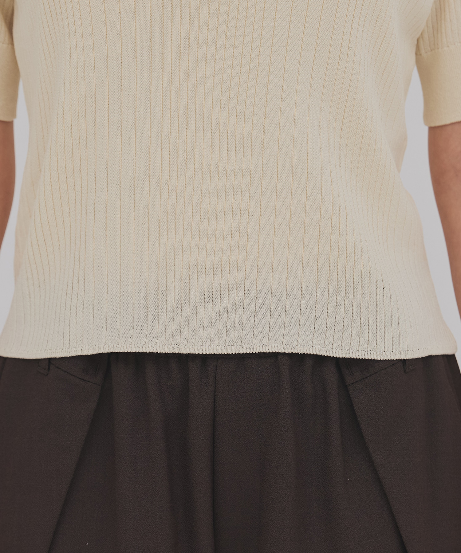 スムースリブニットポロ