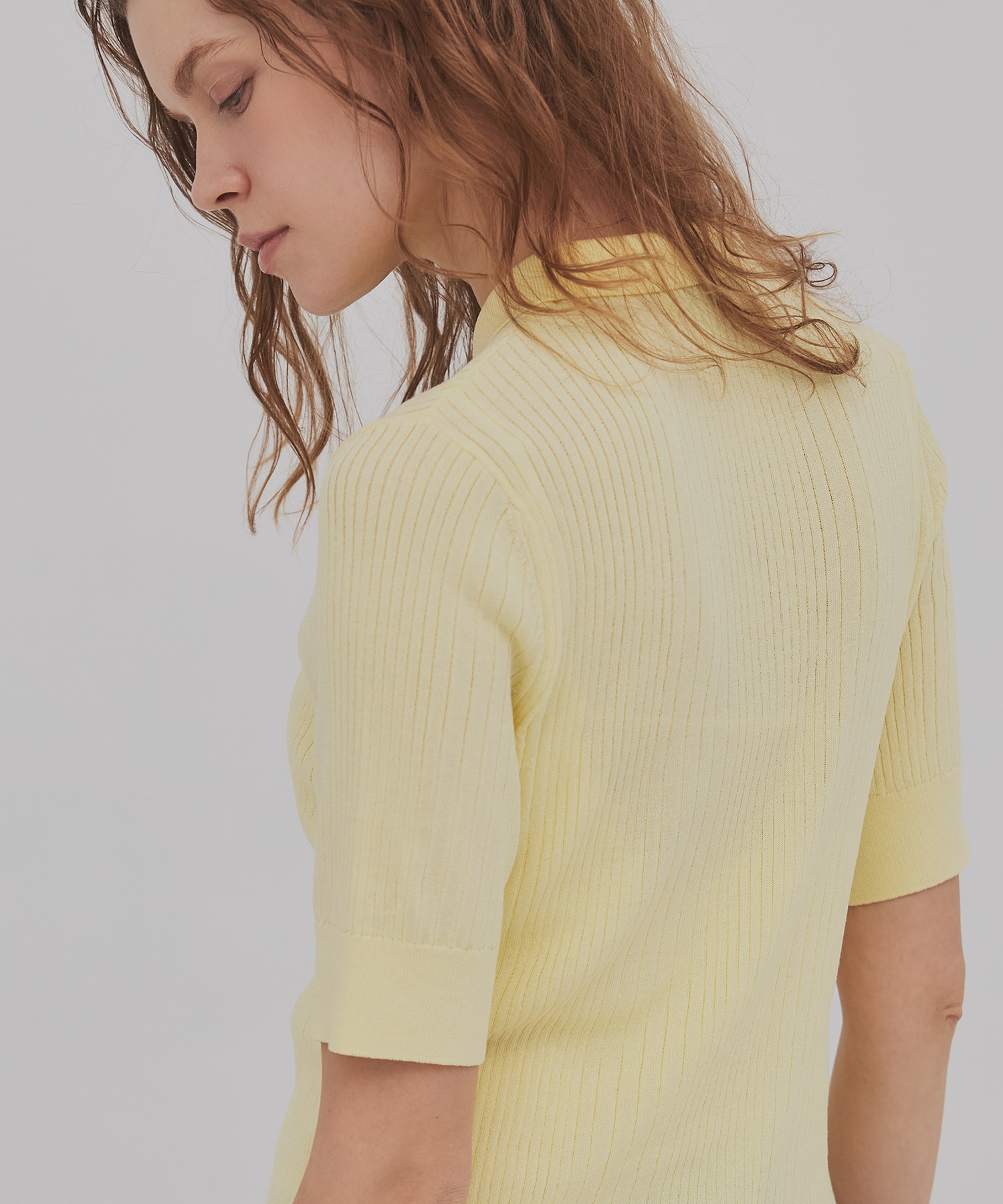 スムースリブニットポロ