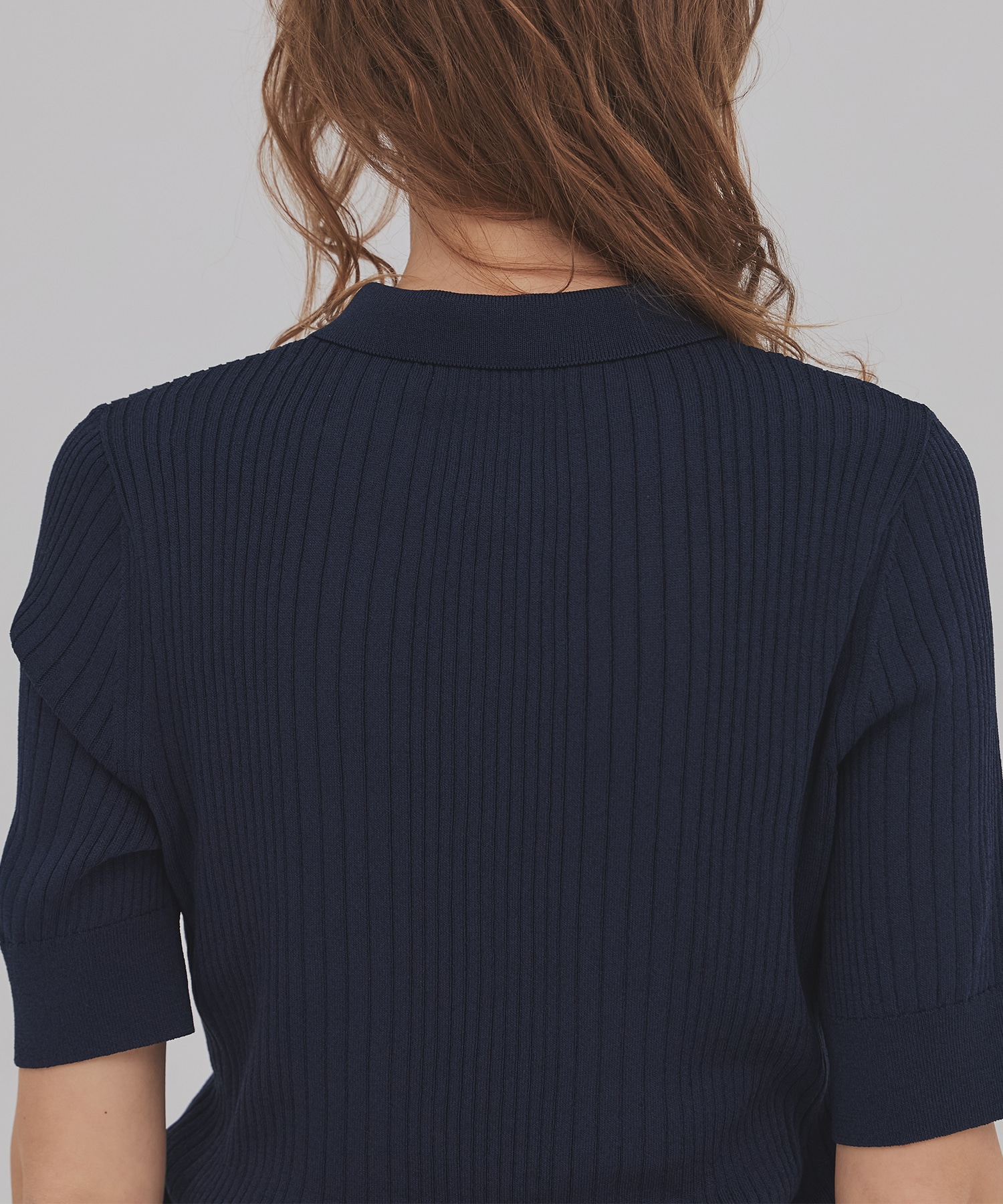 スムースリブニットポロ