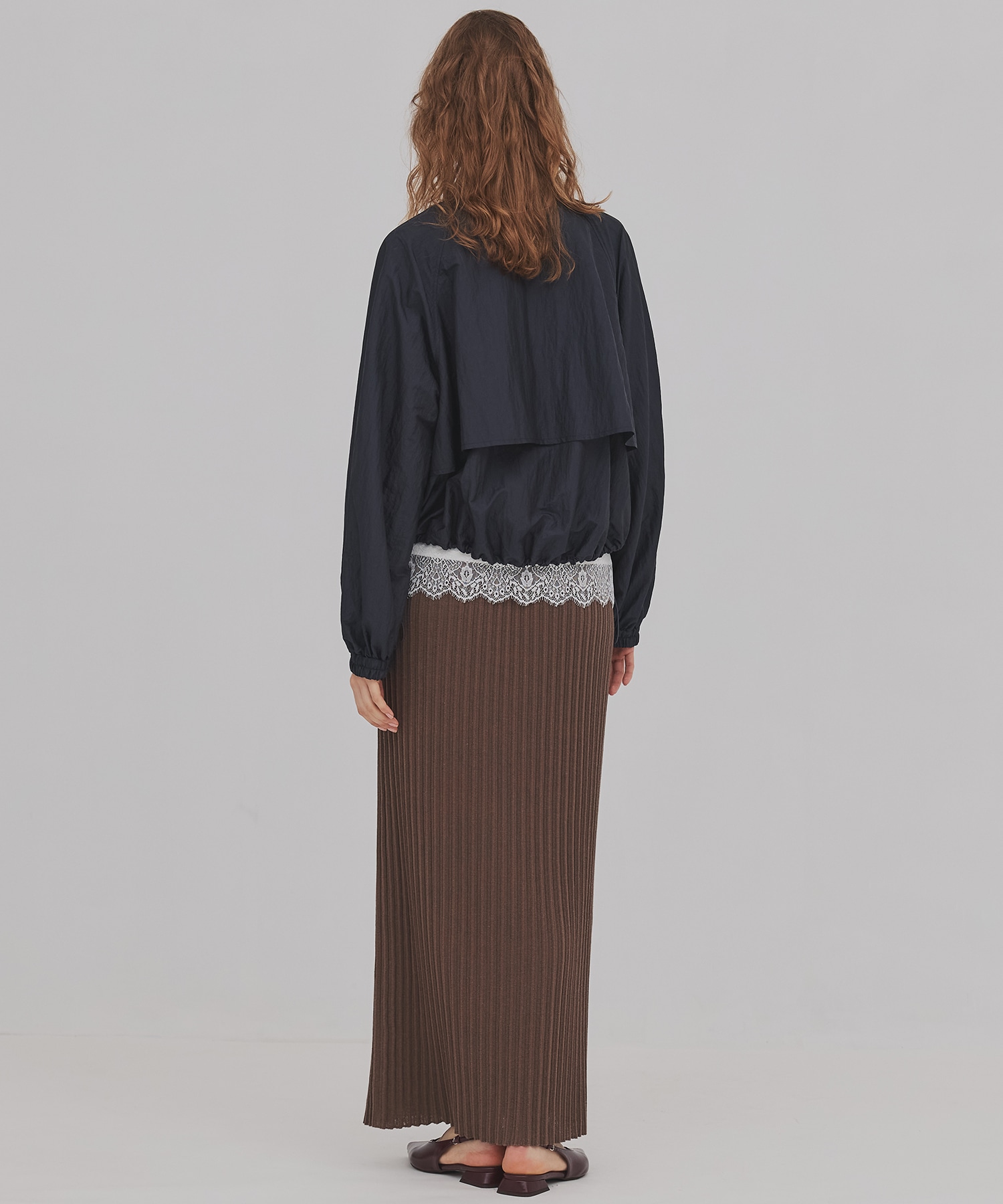 プリーツリブニットタイトスカート