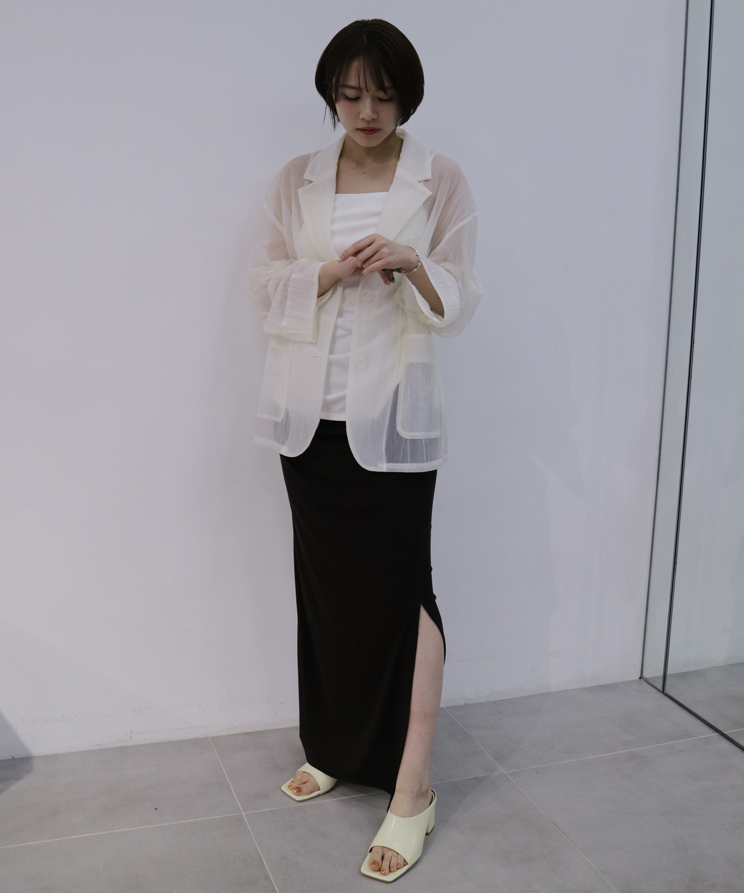 ドレープストレッチスカート