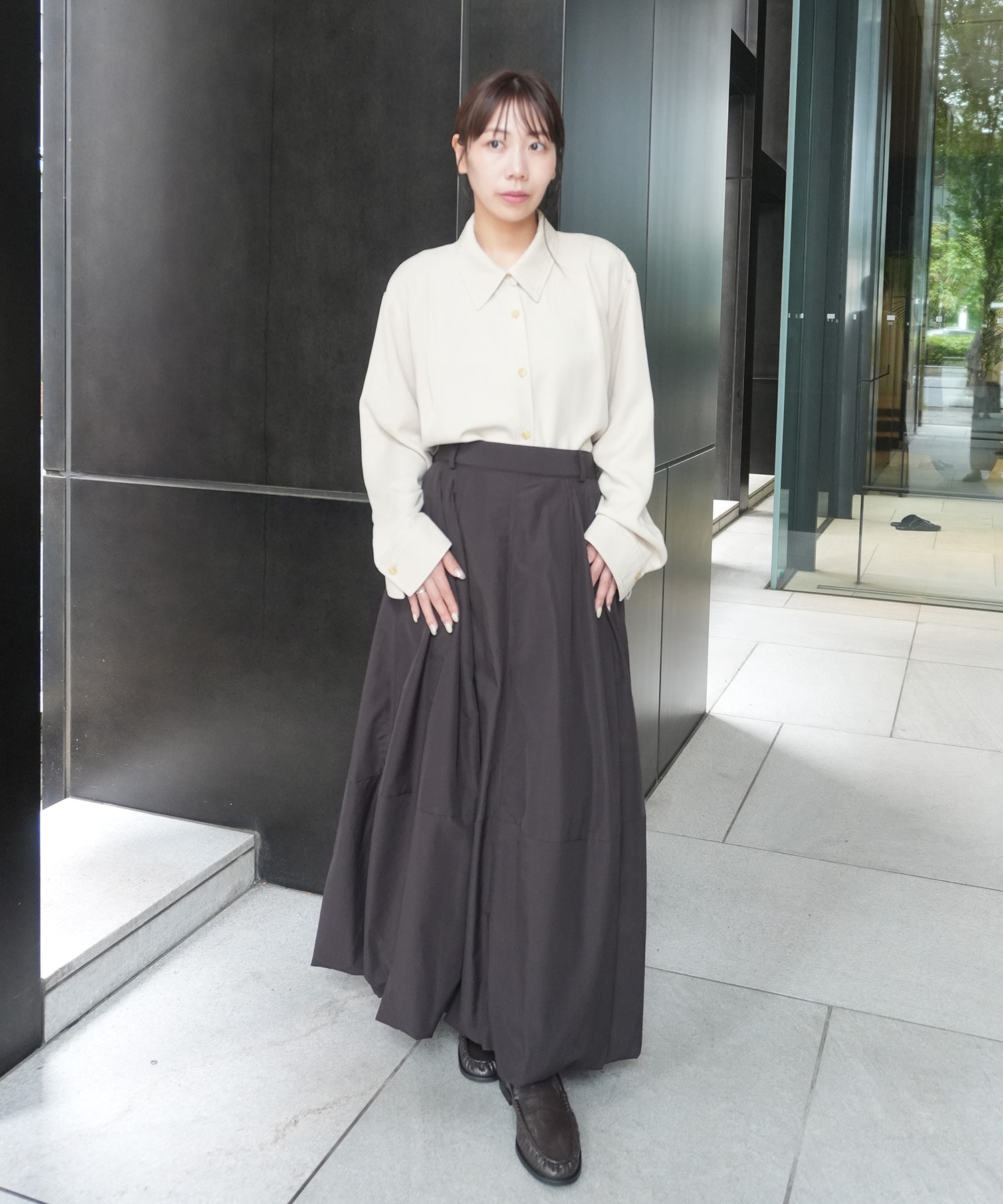 タックギャザーバブルヘムスカート