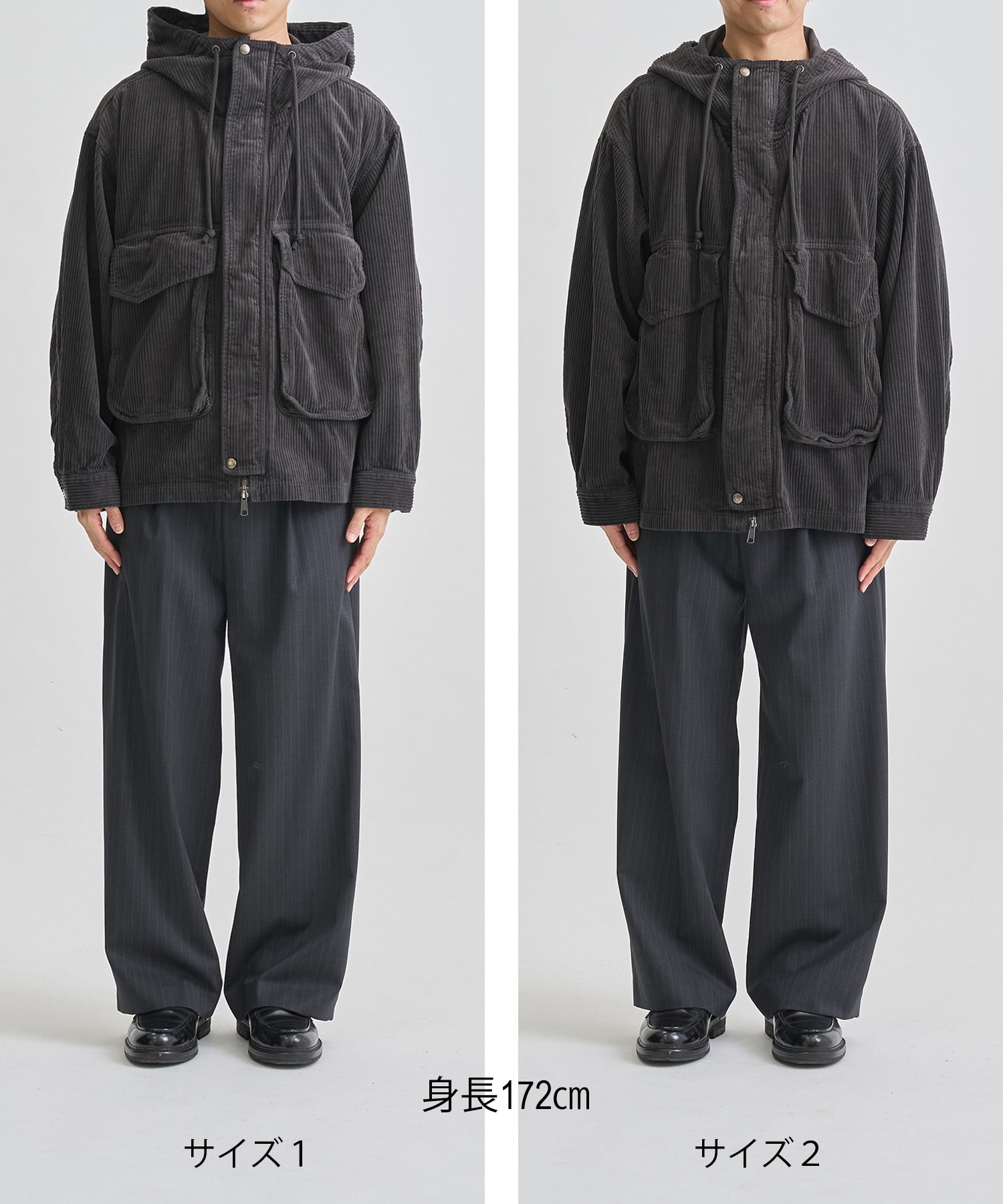 ガーメントダイコーデュロイフードブルゾン