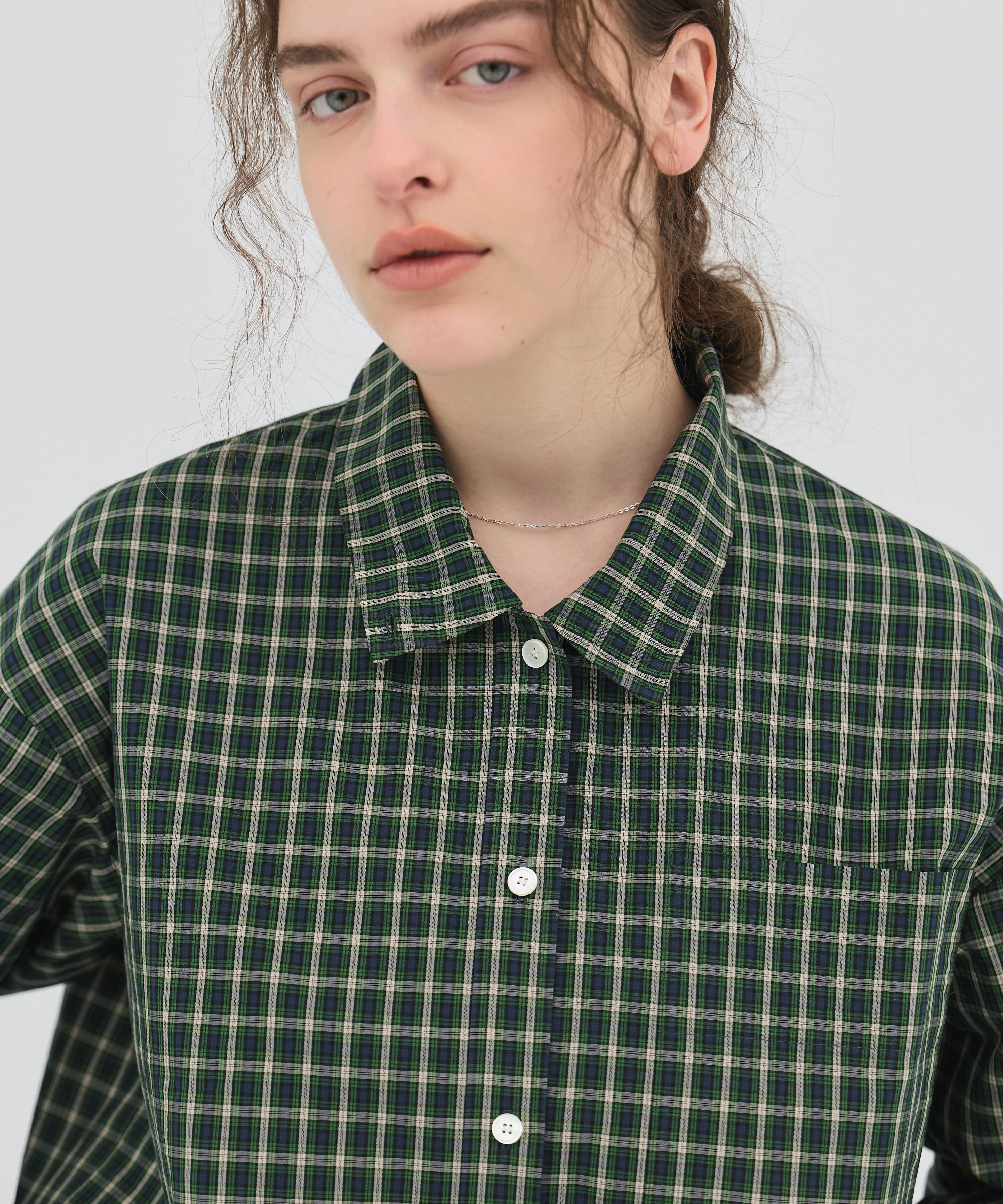 ミニチェックスタンドカラーシャツ