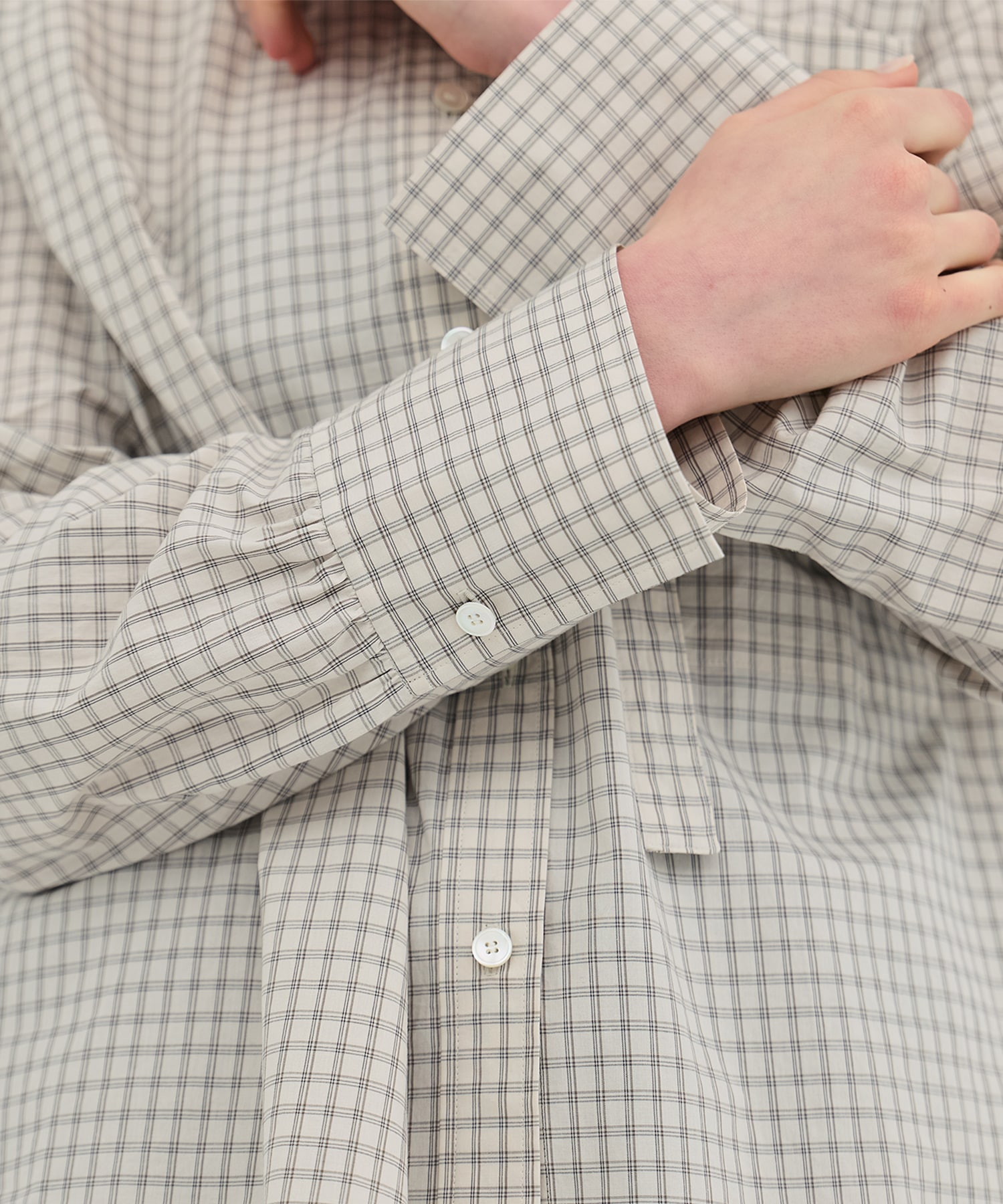 ミニチェックスタンドカラーシャツ