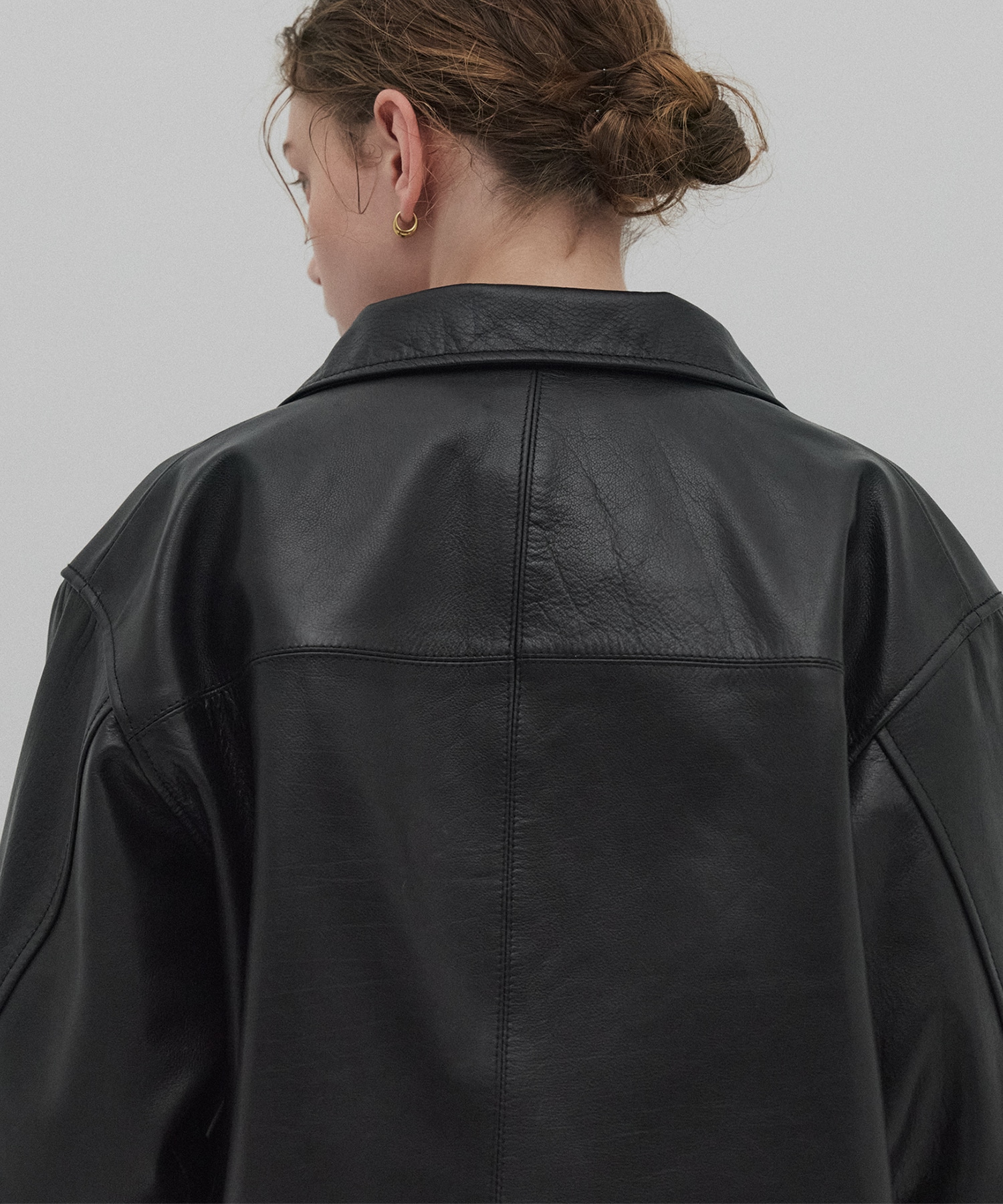 カーフレザーボクシージャケット