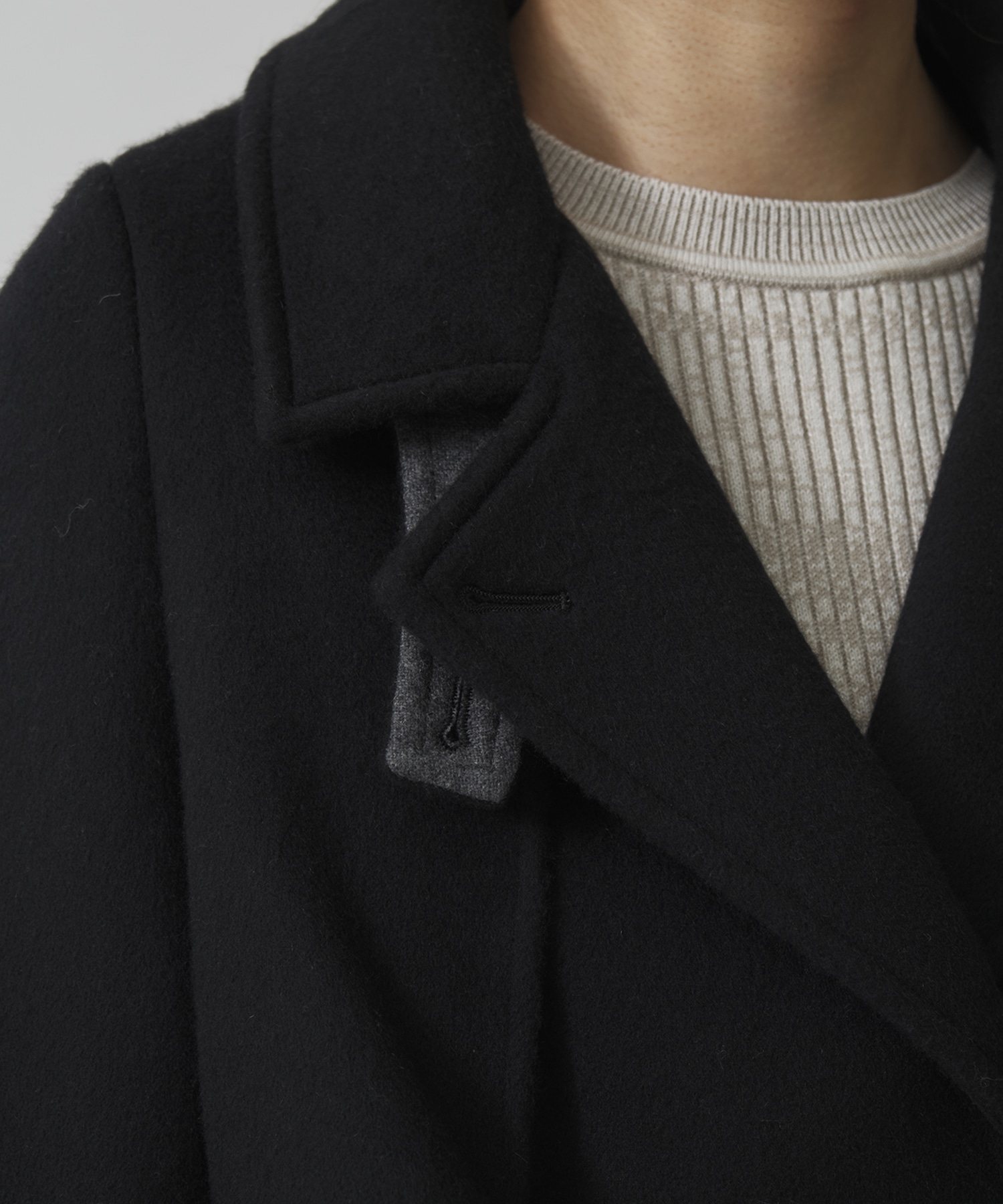 SUPER140アシメオーバーヨークコート