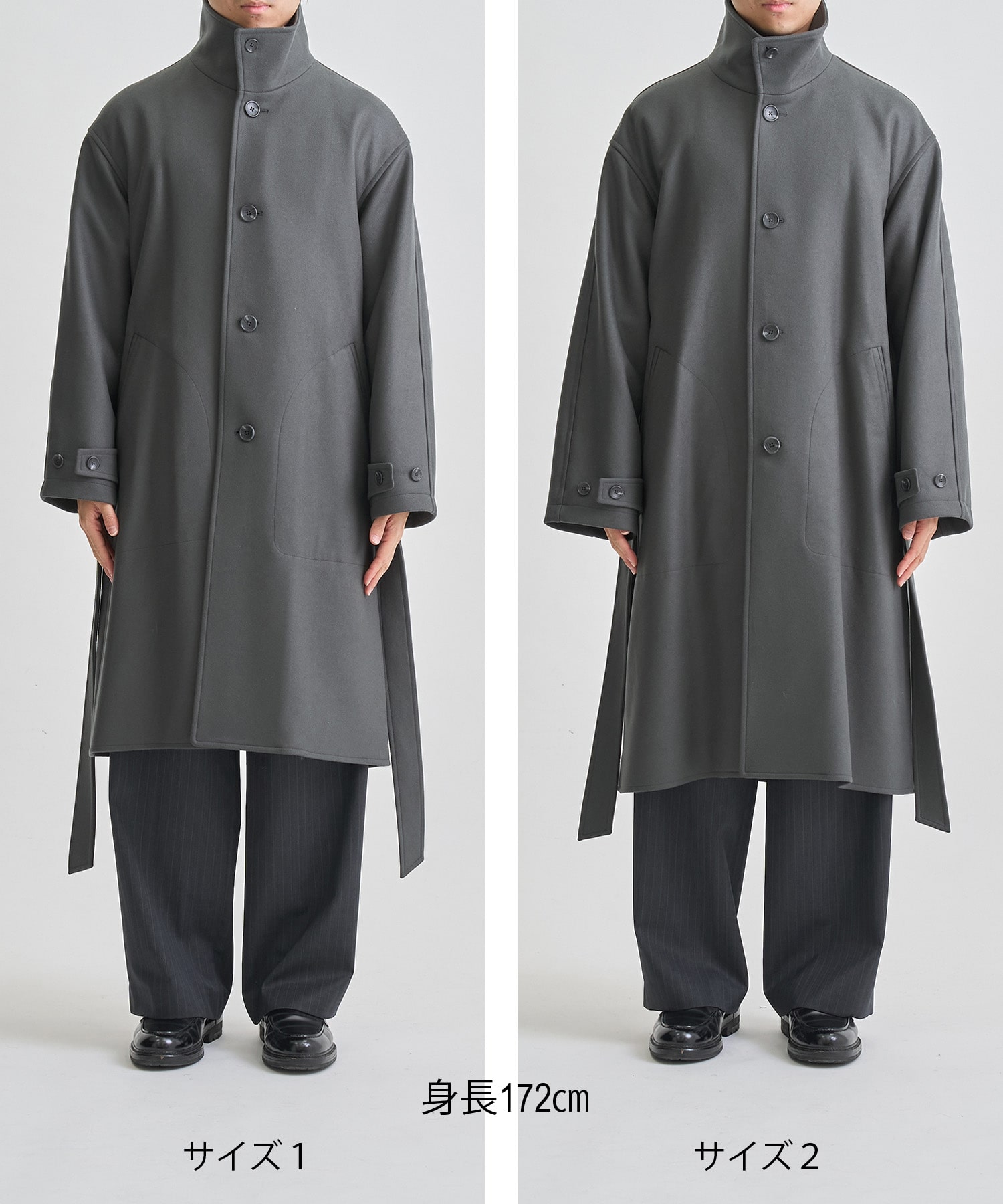 Super140sメルトンスタンドコート