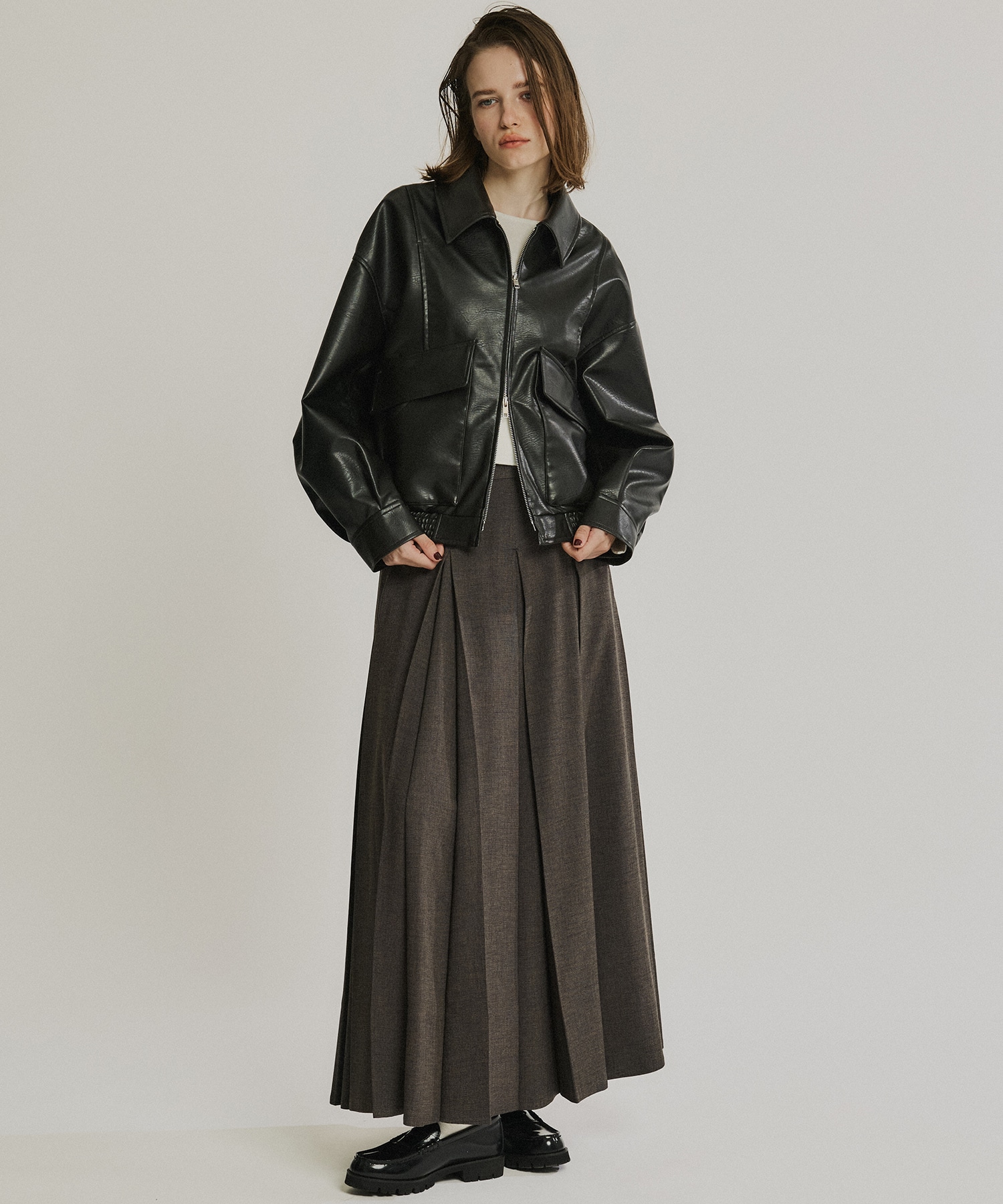 フローヨークレザーブルゾン