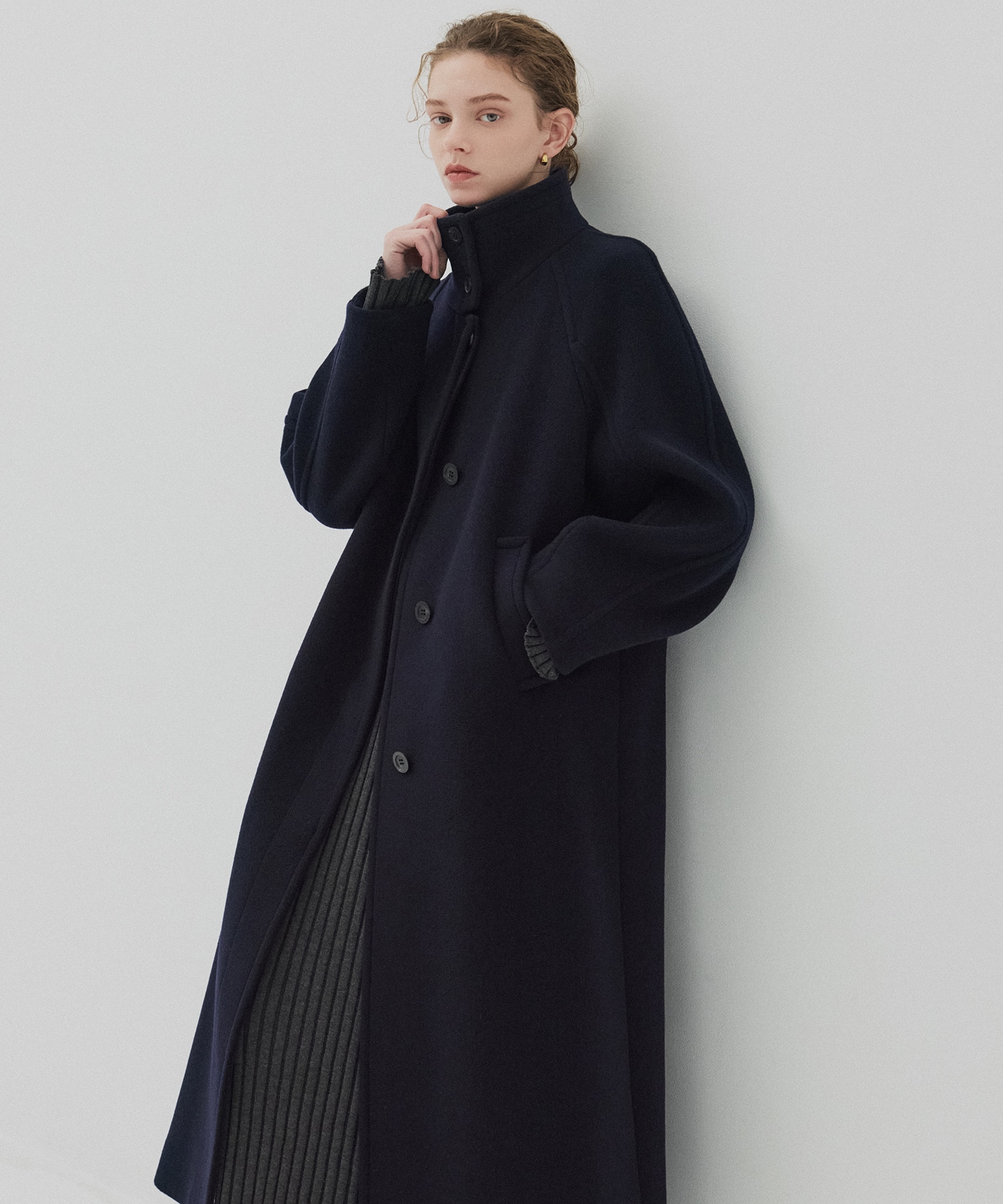 SUPER140スタンドカラーコート