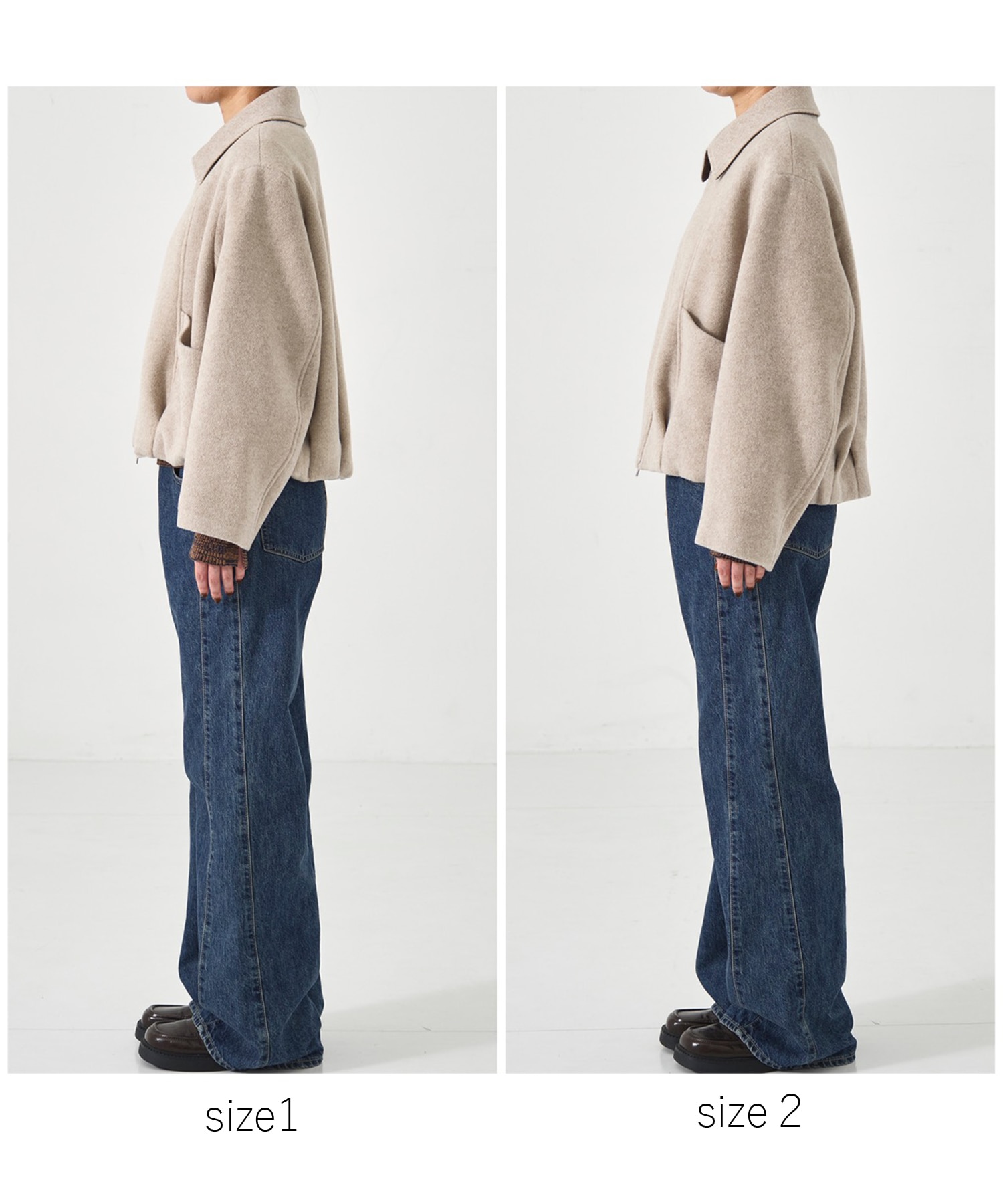 【再入荷】ウールジップタックショートコート