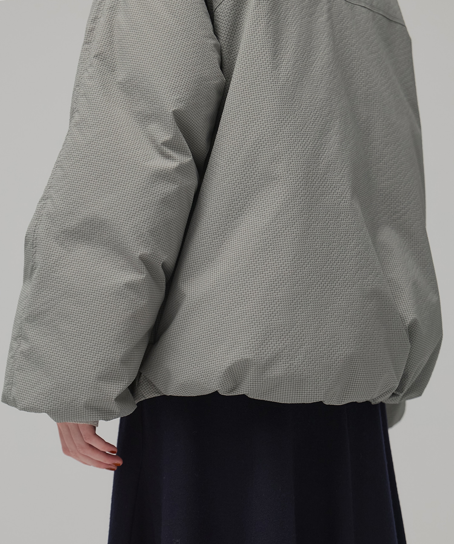 チェックモンスターダウンコート